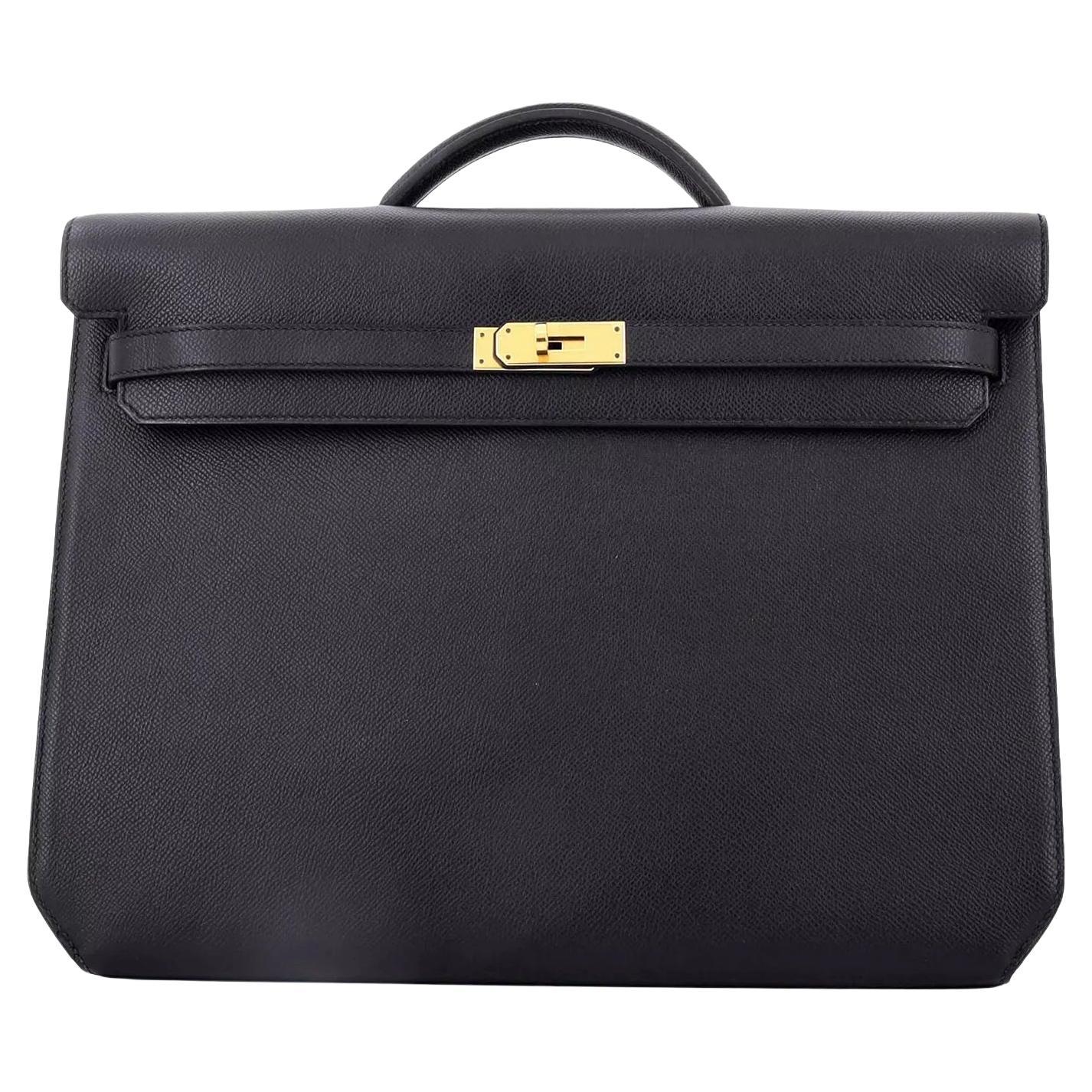 Hermes Kelly 36 Noir Epsom Leather With Gold Hardware Handbag