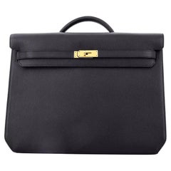 Hermes Kelly 36 Noir Epsom Leather With Gold Hardware Handbag