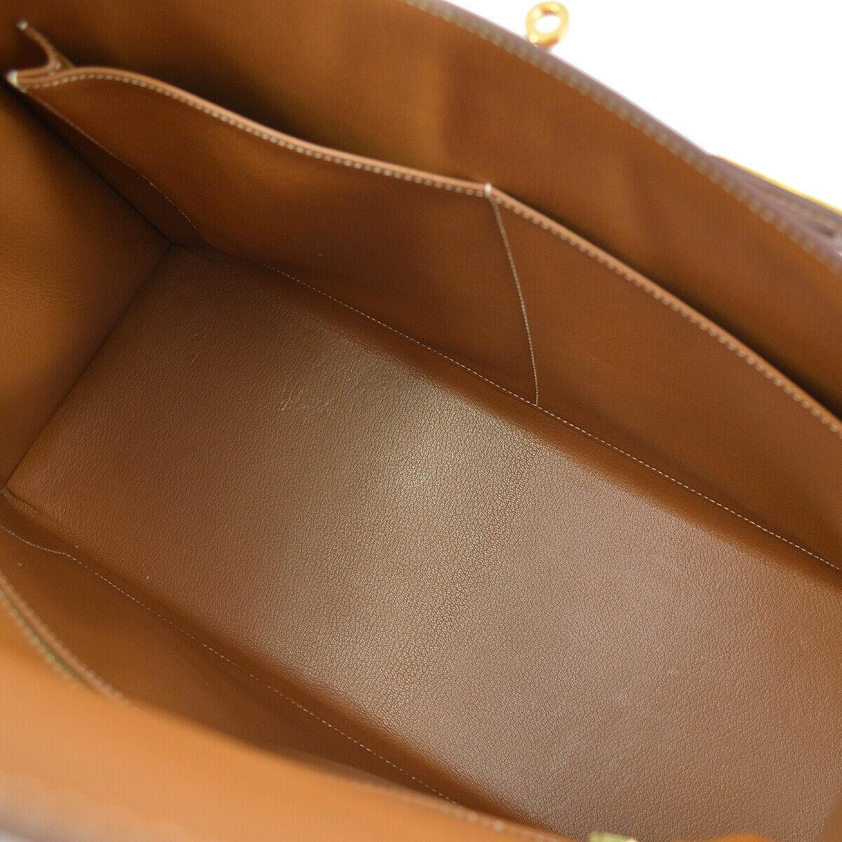 Hermes Kelly 40 Cognac Leather Gold Top Handle Satchel Shoulder Tote Bag 1