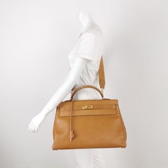 Hermes Kelly 40 Retourne Gold Togo Leather Gold Hardware 1993
