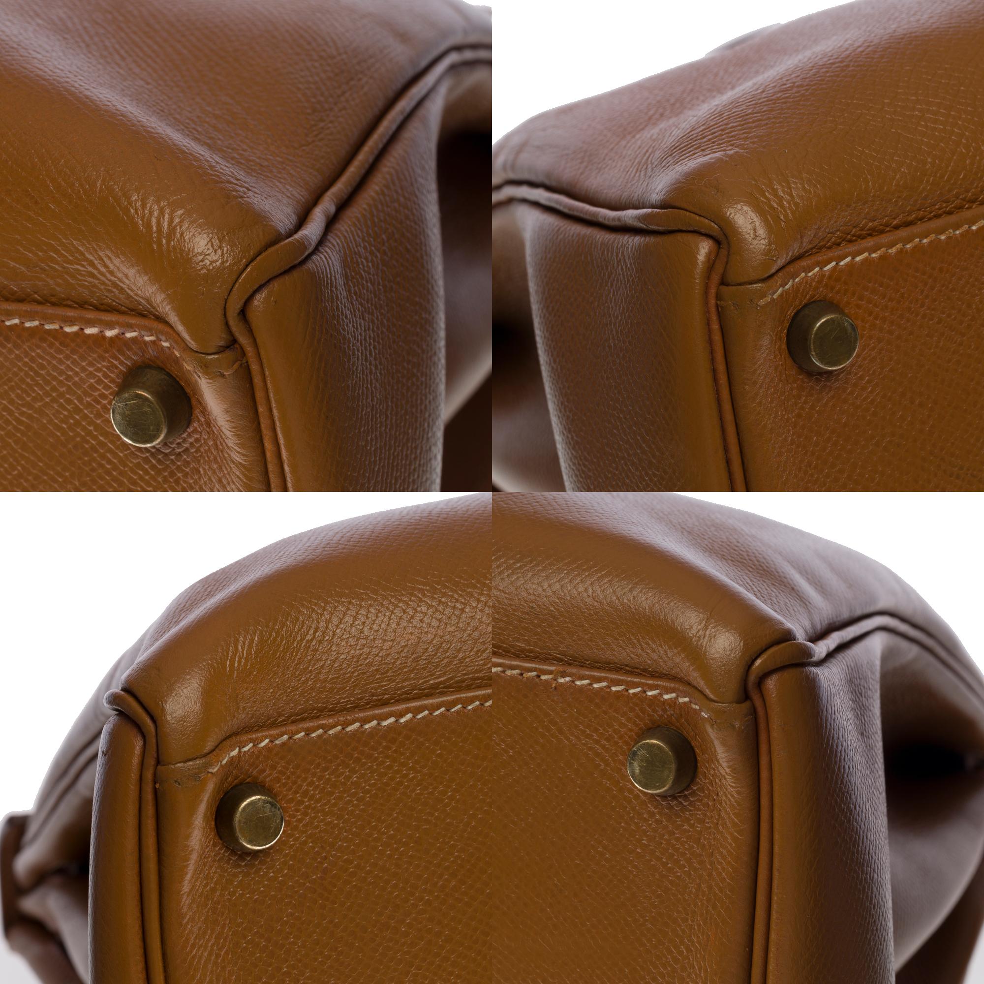 Hermes Kelly 40 retourne handbag strap in Gold Courchevel leather, GHW 5