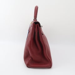 Hermes Kelly 40 Togo Leather Rouge H Deep Red Palladium Hardware 2014
