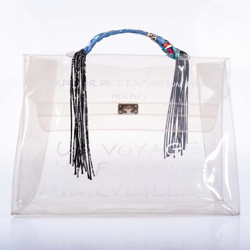 Hermès Kelly 40 Transparent Vinyl Beach Bag Souvenir De L’Exposition 4