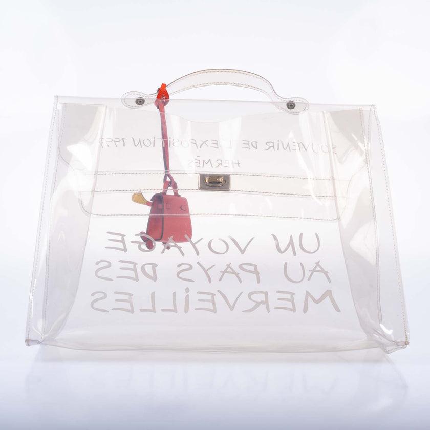 Hermès Kelly 40 Transparent Vinyl Strandtasche Souvenir De L'Exposition 2