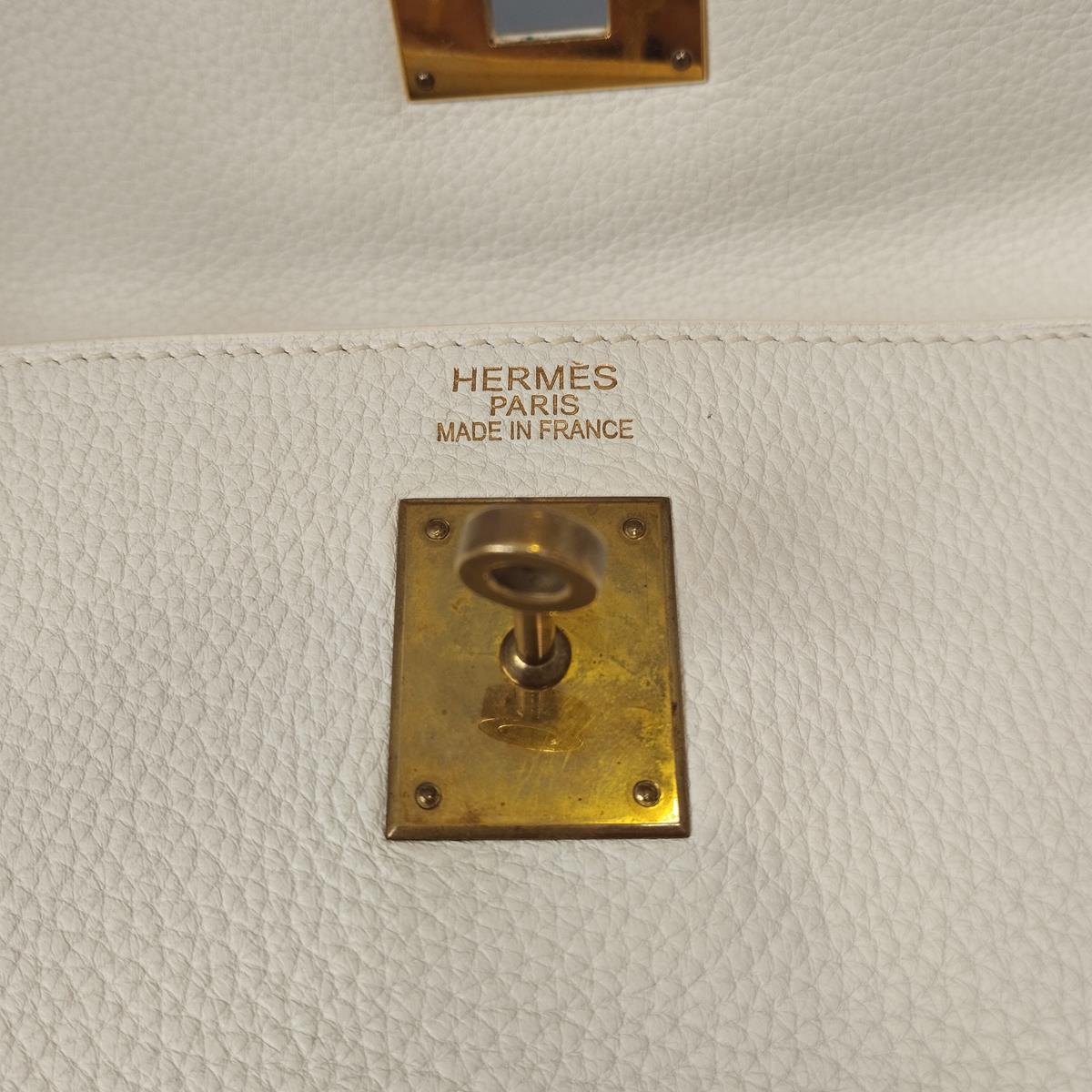 Hermès Kelly 40 White Togo For Sale 6