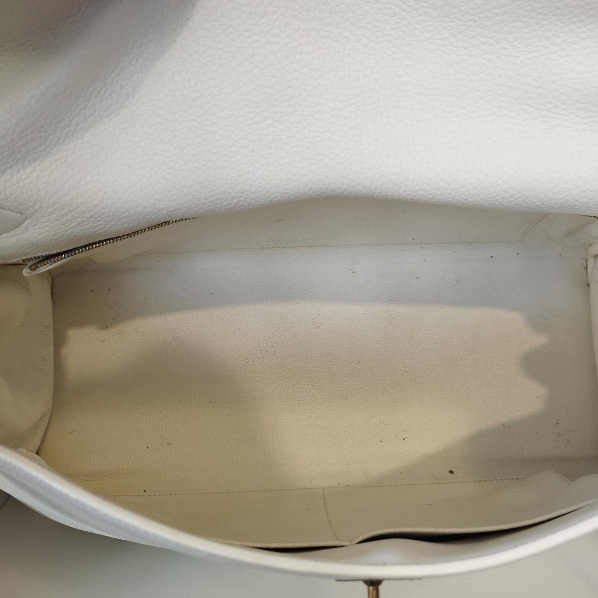 Hermès Kelly 40 White Togo For Sale 8