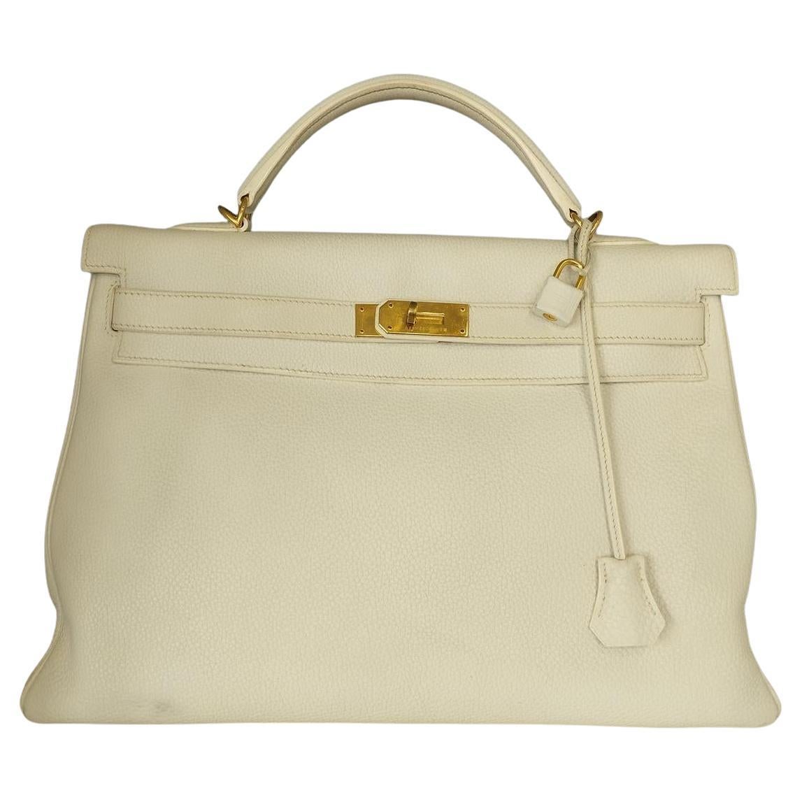 Hermès Kelly 40 White Togo For Sale