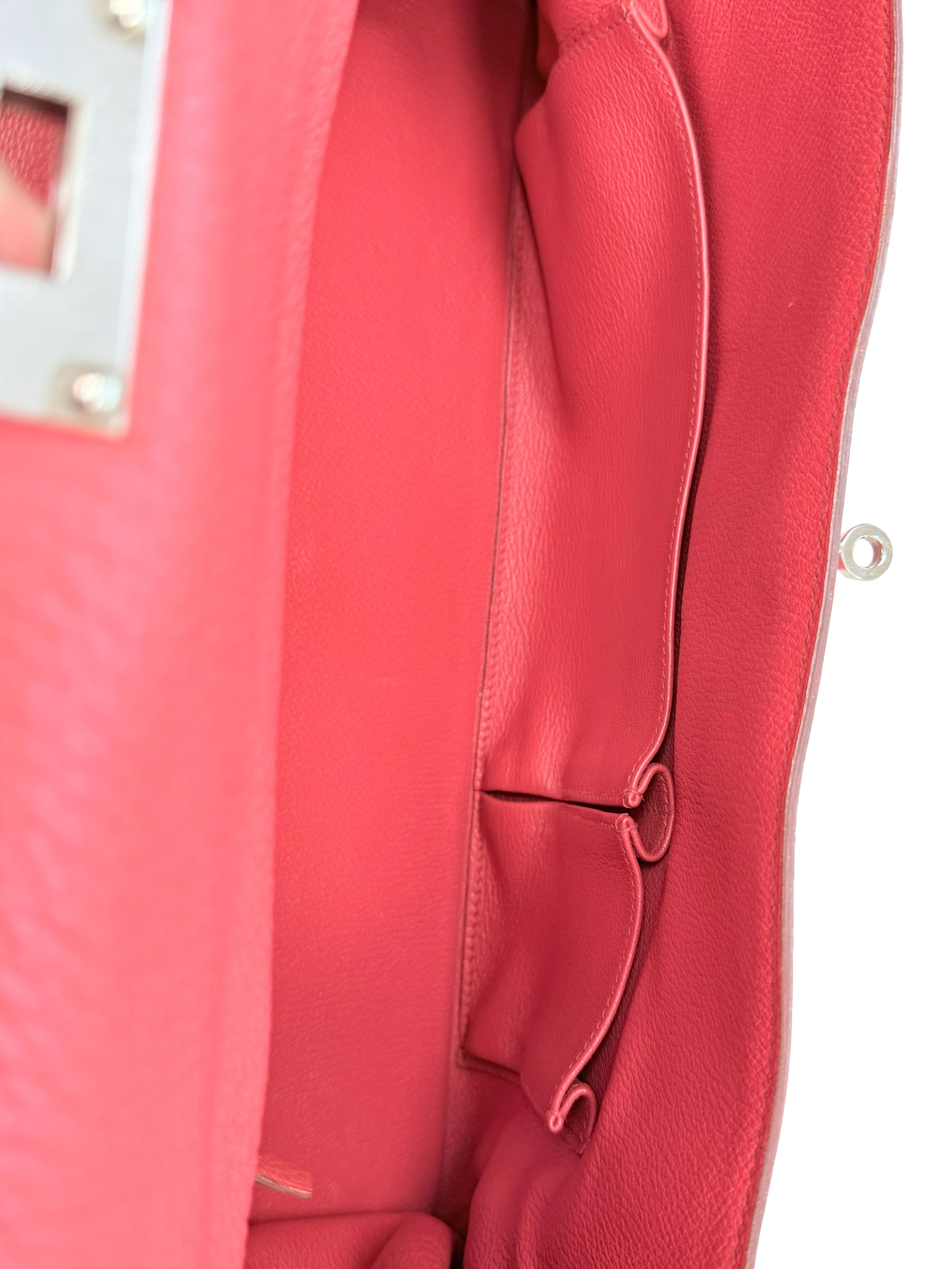 Hermes Kelly 42 Sanguine Taurillon Clemence Leather Palladium Hardware en vente 9