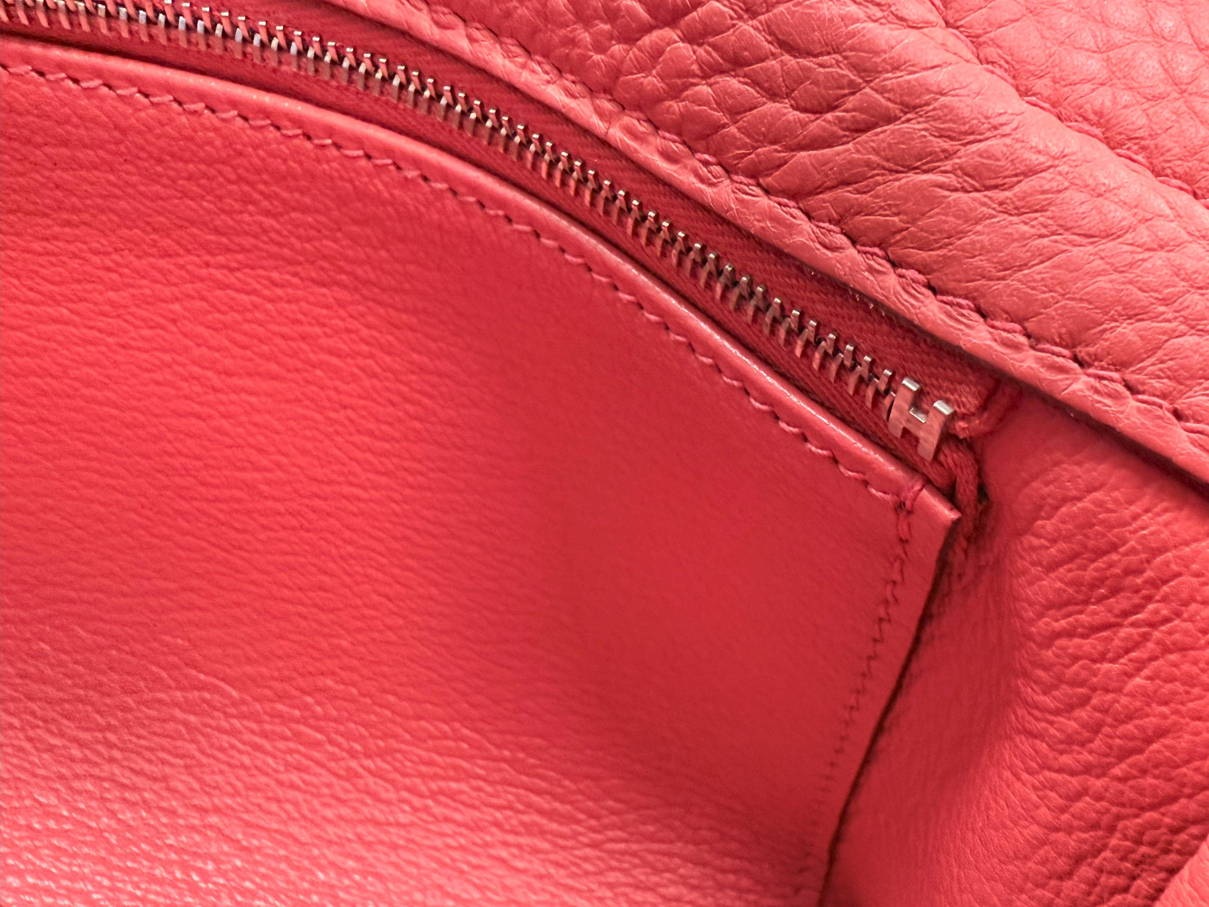 Hermes Kelly 42 Sanguine Taurillon Clemence Leather Palladium Hardware en vente 10