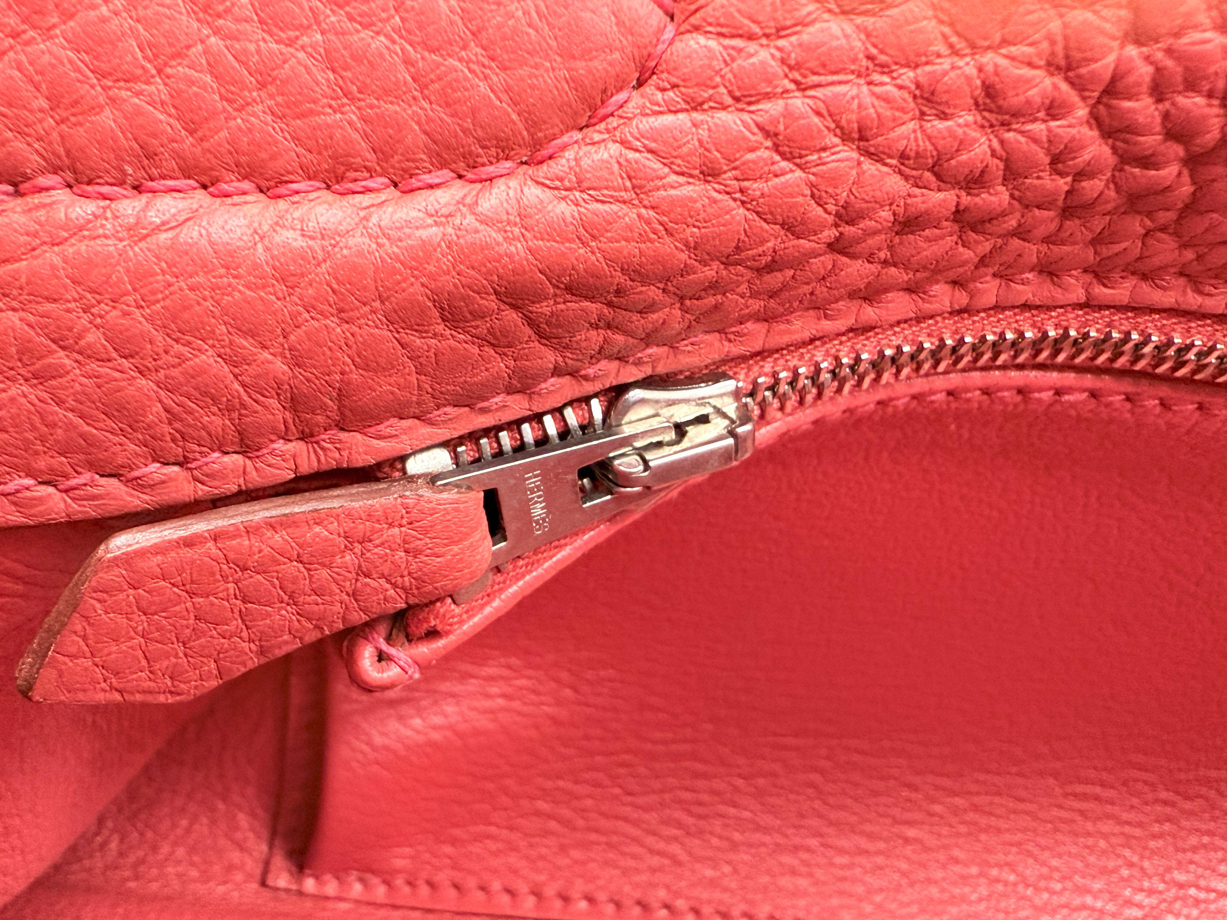 Hermes Kelly 42 Sanguine Taurillon Clemence Leather Palladium Hardware en vente 11
