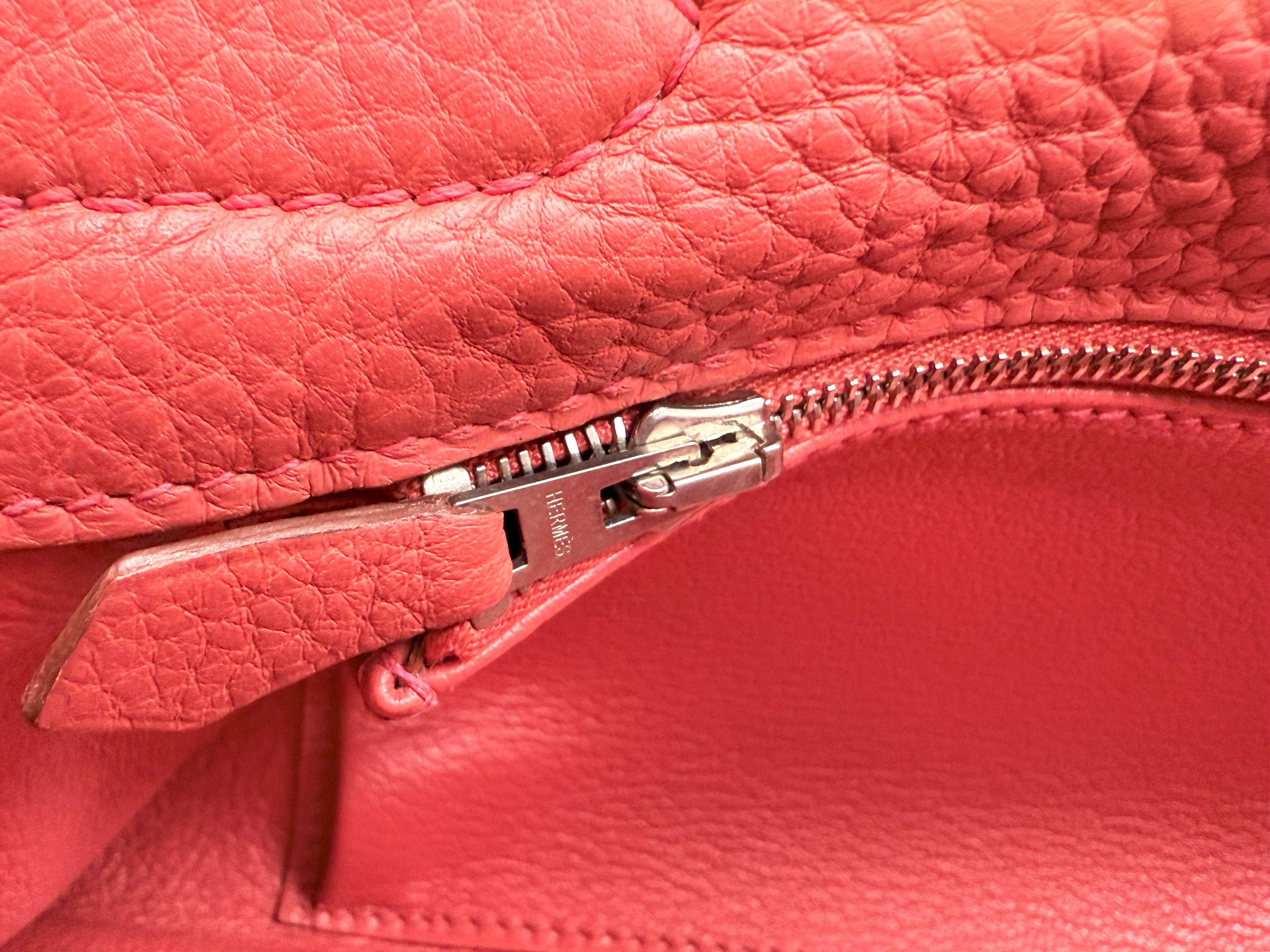 Hermes Kelly 42 Sanguine Taurillon Clemence Leather Palladium Hardware en vente 12
