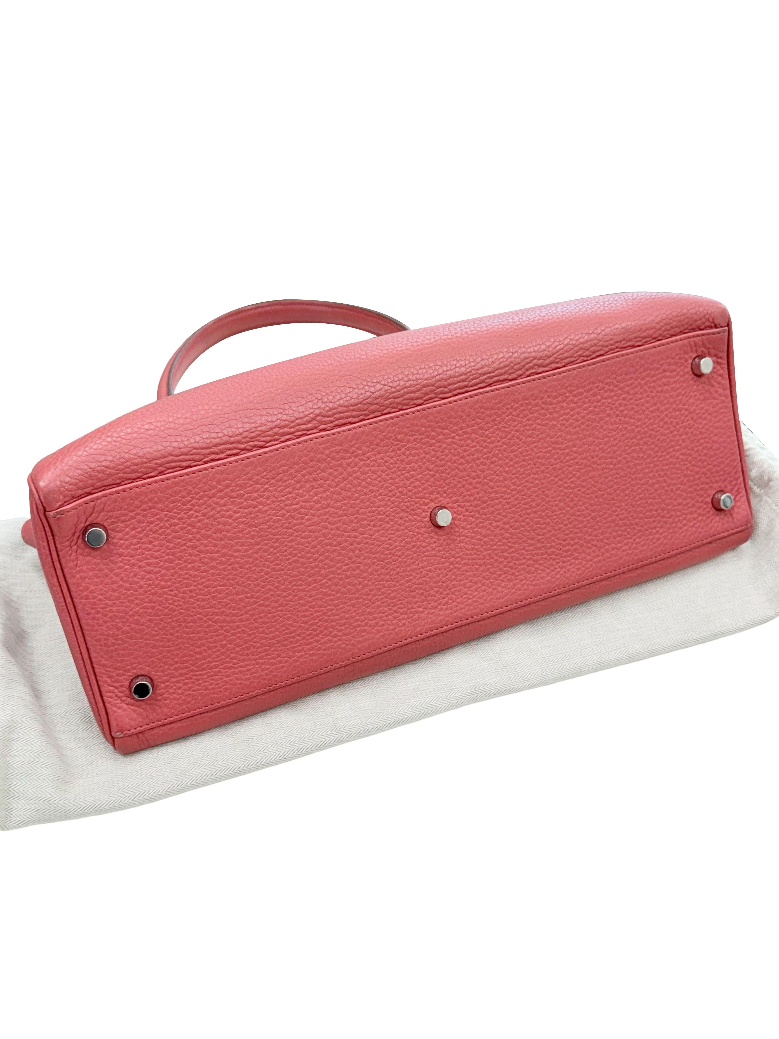 Hermes Kelly 42 Sanguine Taurillon Clemence Leather Palladium Hardware en vente 13