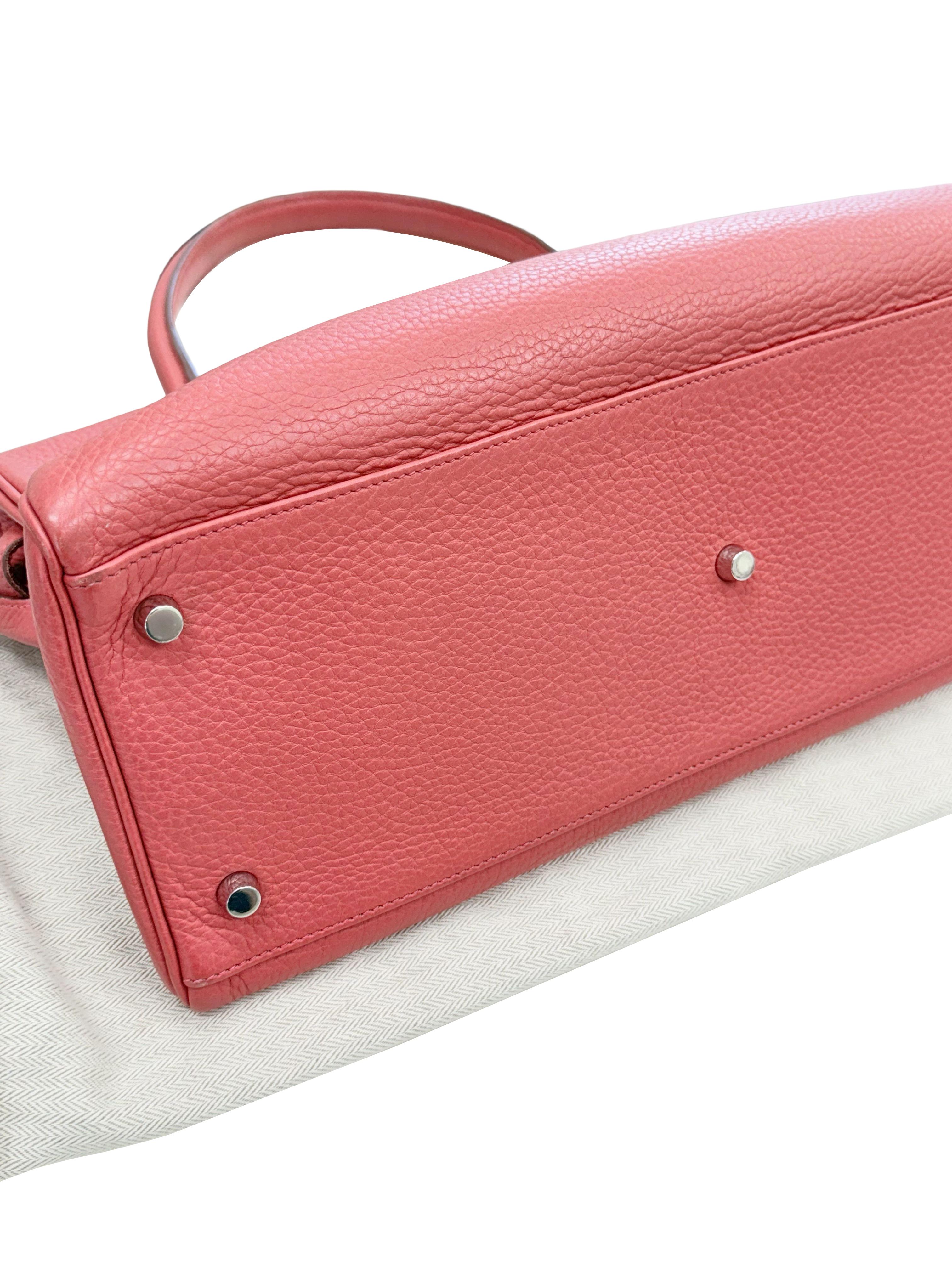 Hermes Kelly 42 Sanguine Taurillon Clemence Leather Palladium Hardware en vente 14