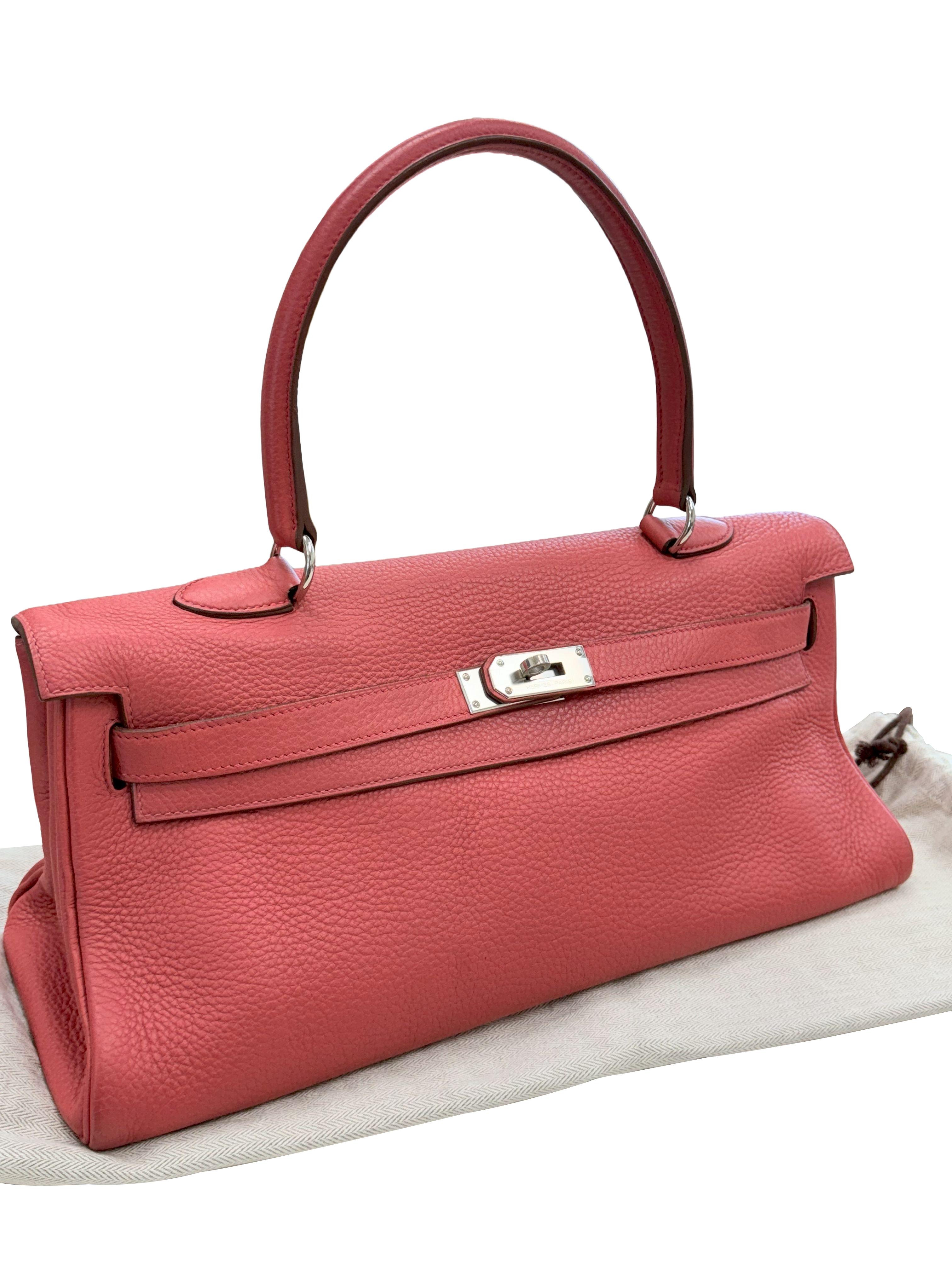 Hermes Kelly 42 Sanguine Taurillon Clemence Leather Palladium Hardware Bon état - En vente à Aventura, FL