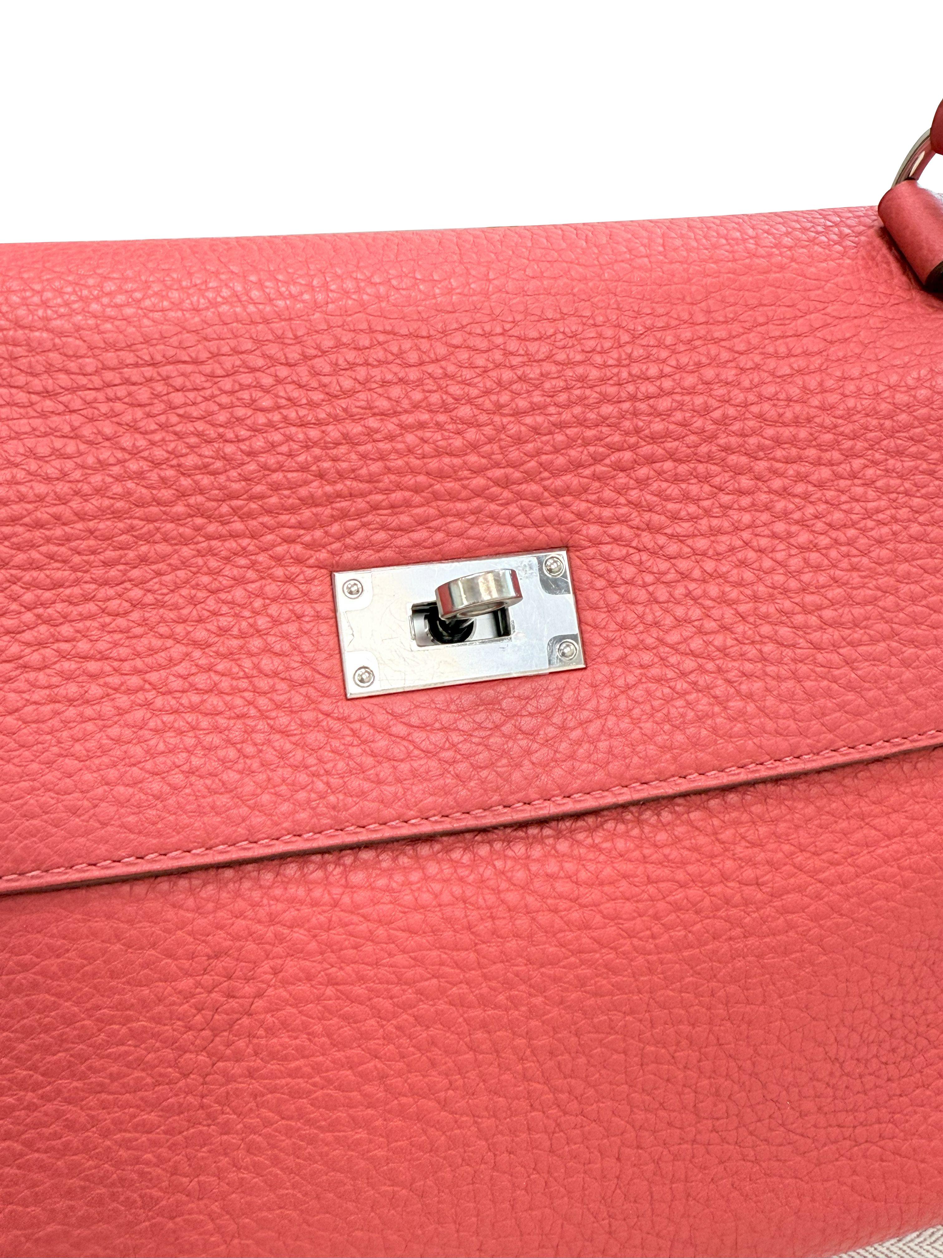 Hermes Kelly 42 Sanguine Taurillon Clemence Leather Palladium Hardware en vente 2