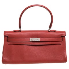 Hermes Kelly 42 Sanguine Taurillon Clemence Leather Palladium Hardware