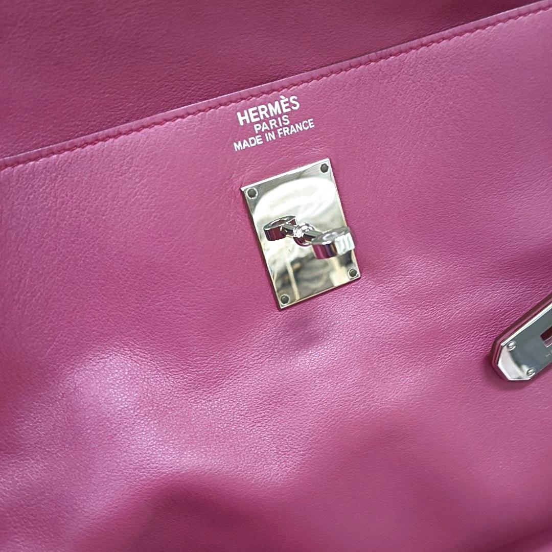 Hermès Kelly 50 Retourne Pink 0D Rose Mexico 4B Swift Leather Palladium HW 2011 5
