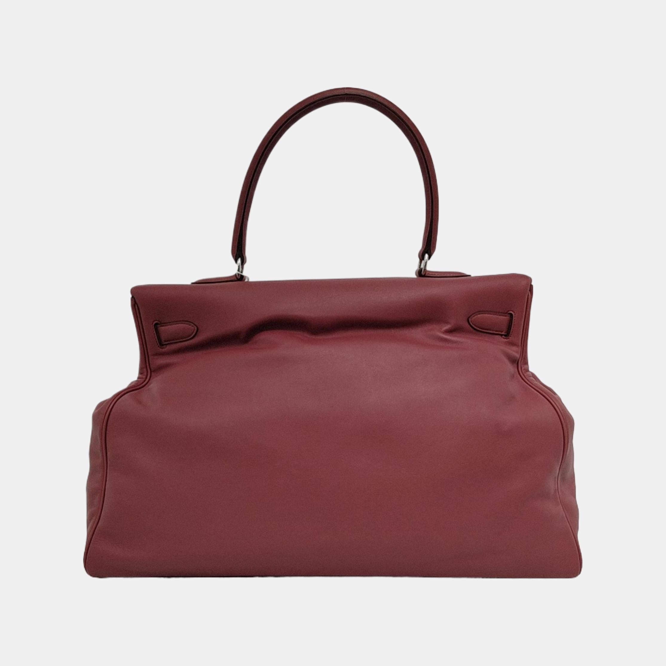 Hermès Kelly 50 Retourne Pink 0D Rose Mexico 4B Swift Leather Palladium HW 2011 In Good Condition In AUBERVILLIERS, FR