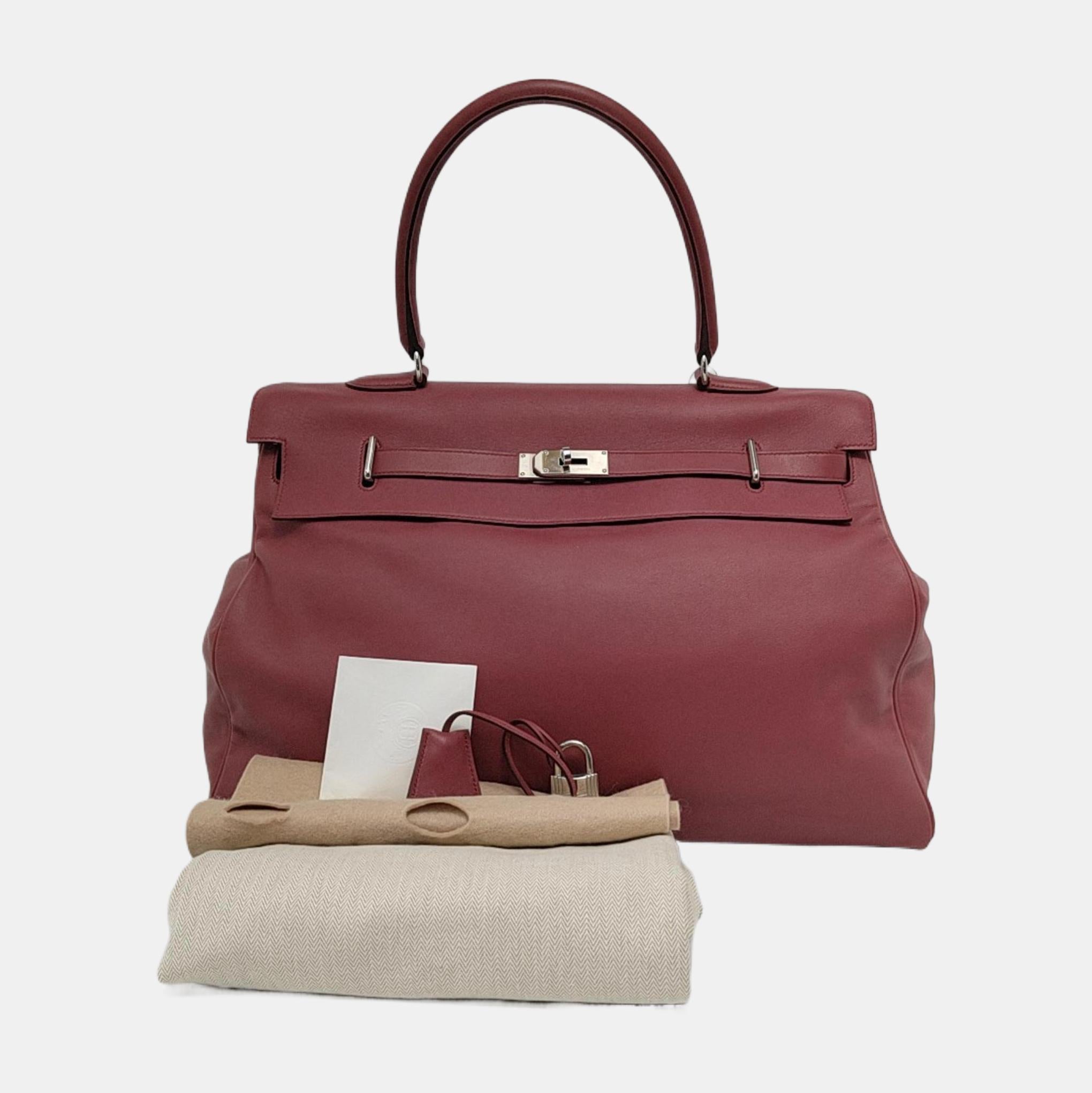 Hermès Kelly 50 Retourne Pink 0D Rose Mexico 4B Swift Leather Palladium HW 2011 2