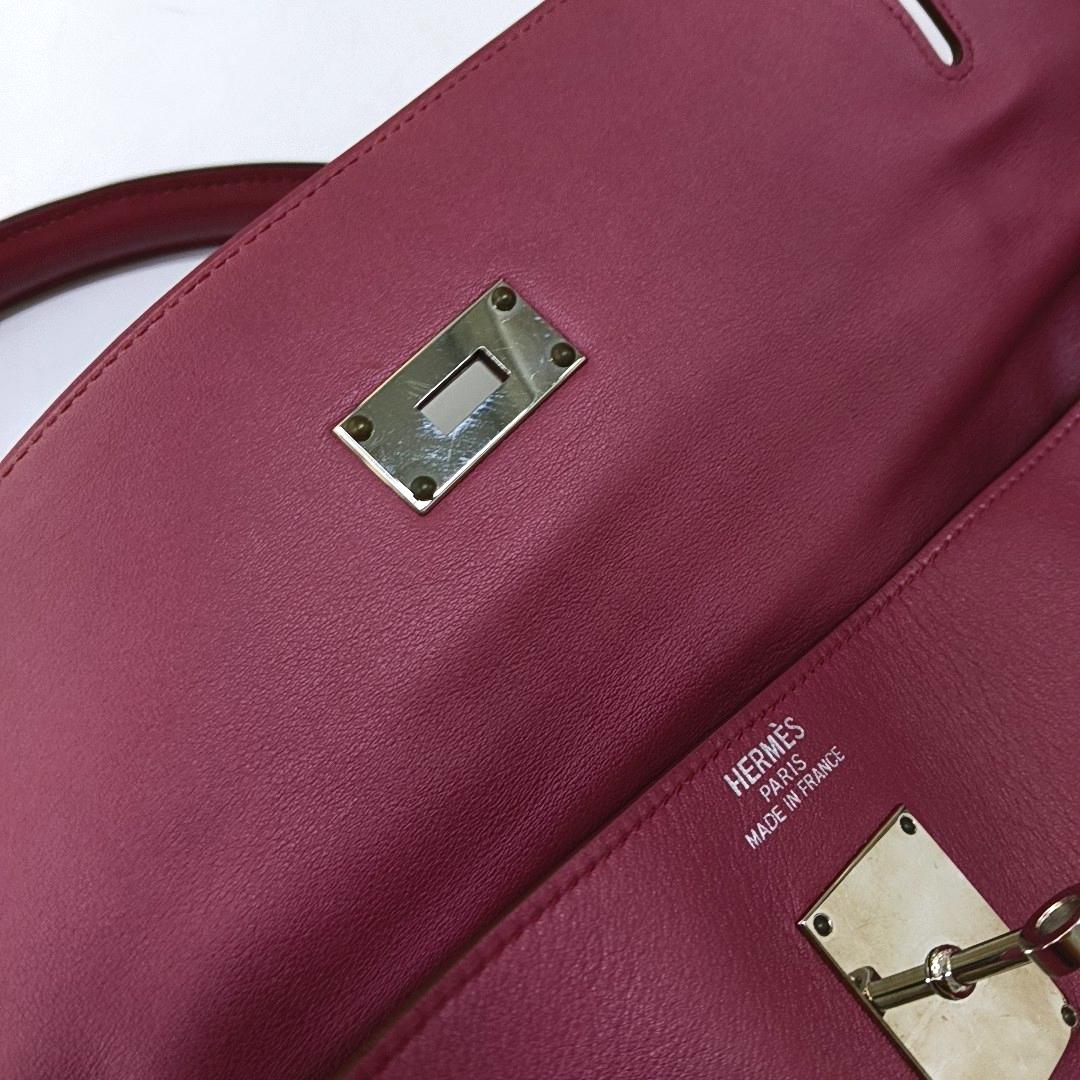 Hermès Kelly 50 Retourne Pink 0D Rose Mexico 4B Swift Leather Palladium HW 2011 4