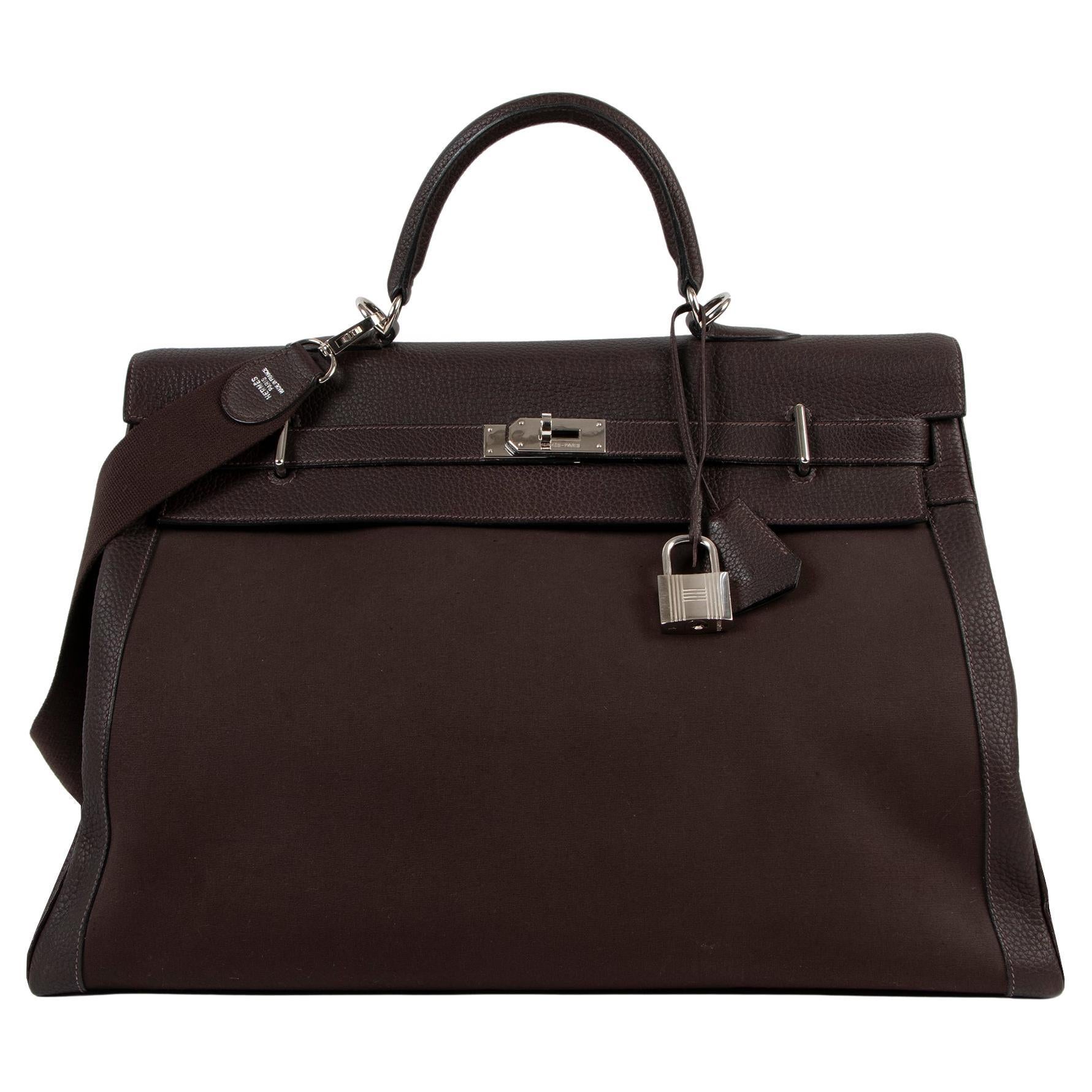 Hermès 50cm Travel Kelly With PHW For Sale at 1stDibs