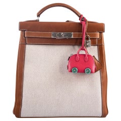 Hermès Kelly a Dos Backpack Barenia And Toile Palladium Hardware