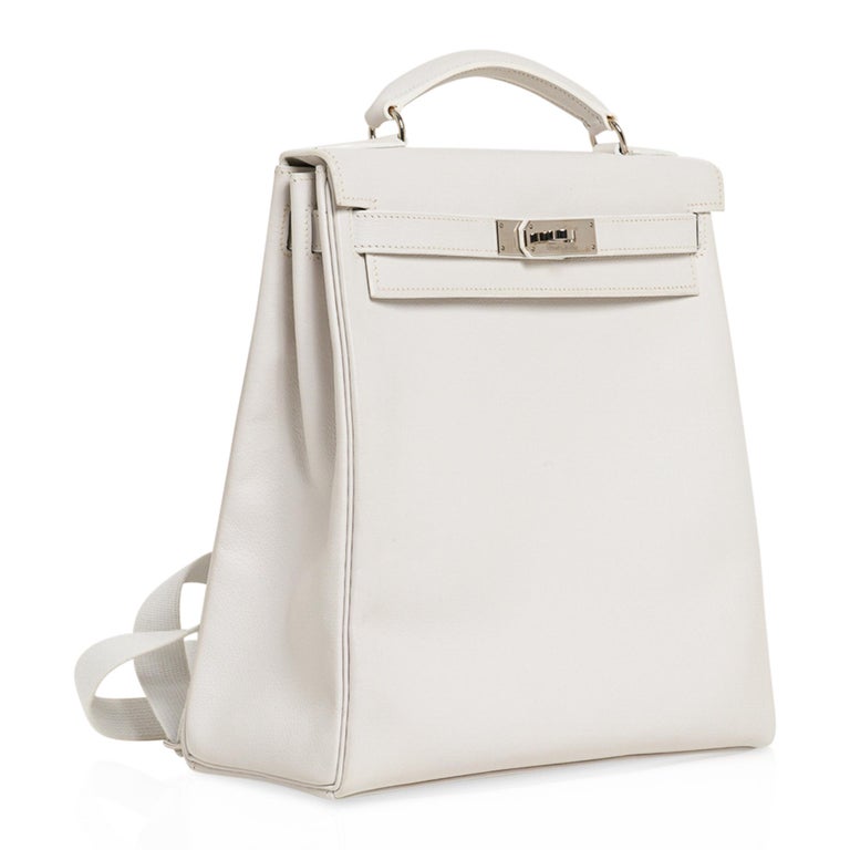 Auith Hermes Her bag White Canvas backpack Shoulder Bag Good 0J130130n -  Tokyo Vintage Store