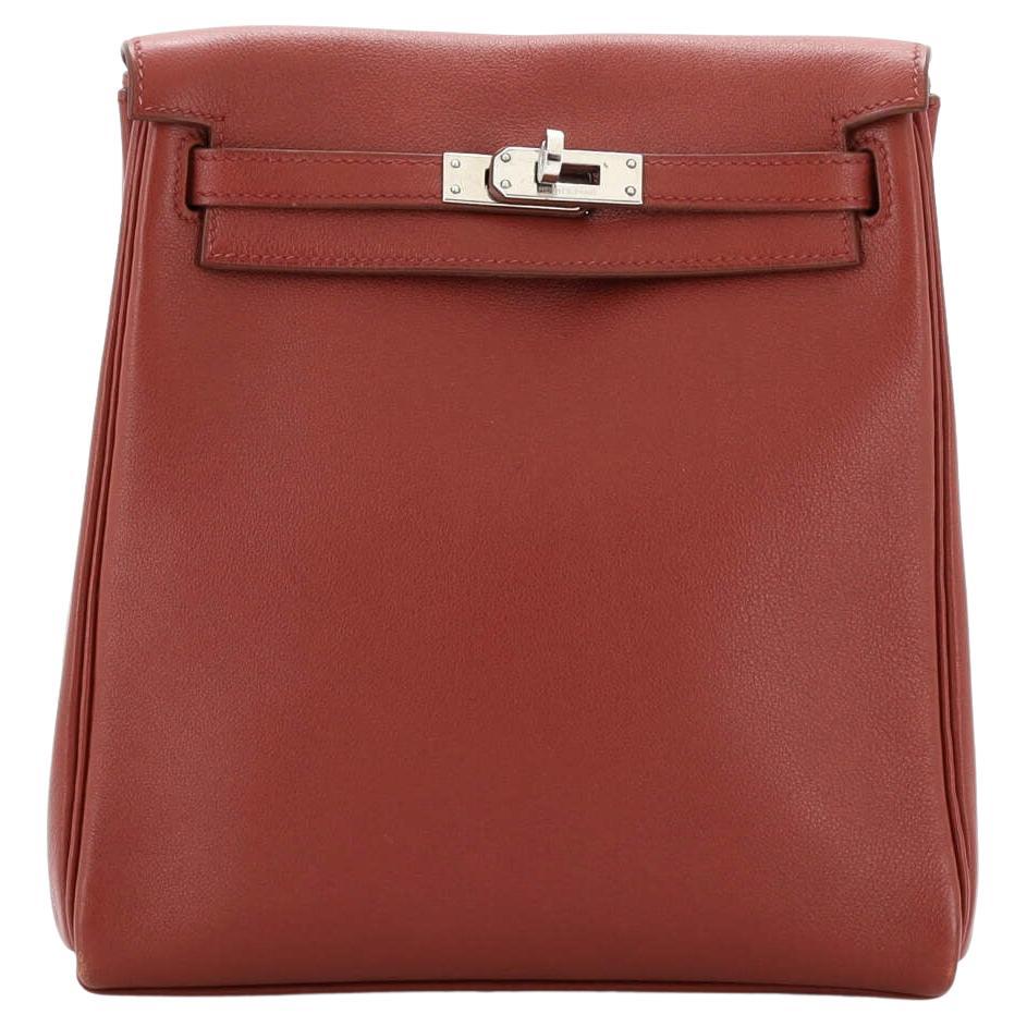 HERMES Kelly Ado GM Red Leather Gold Top Handle Carryall Backpack Bag For  Sale at 1stDibs