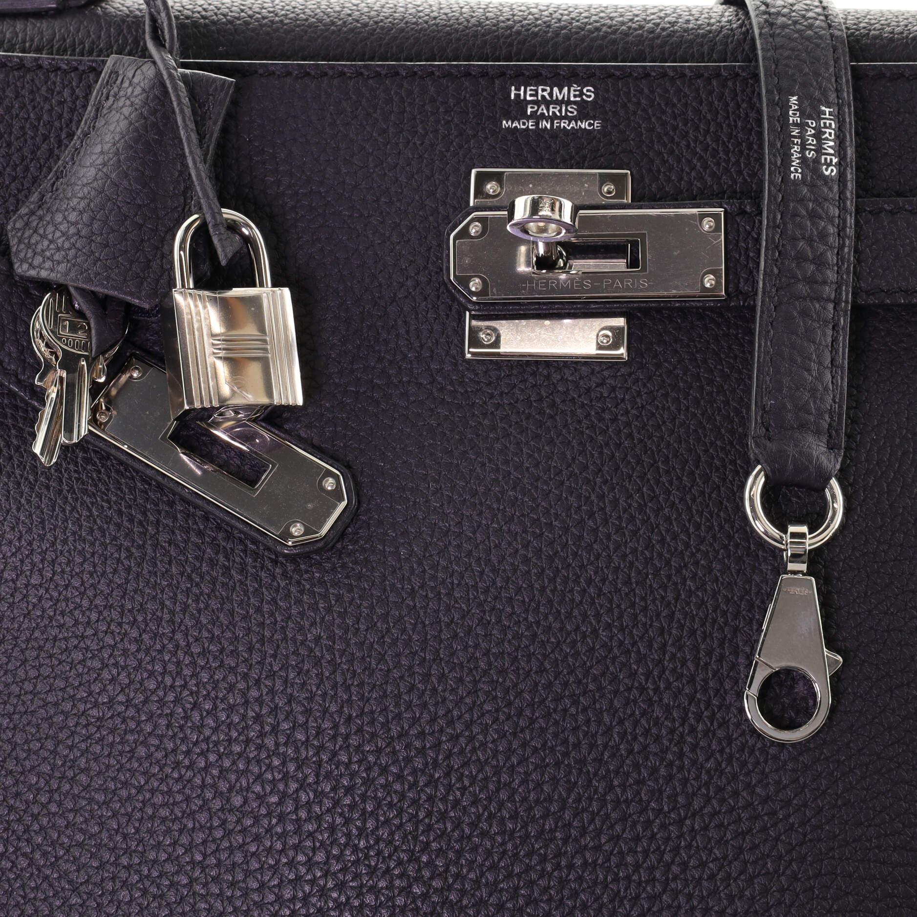 Hermes Kelly Au Galop Handbag Indigo Togo with Palladium Hardware 32 1