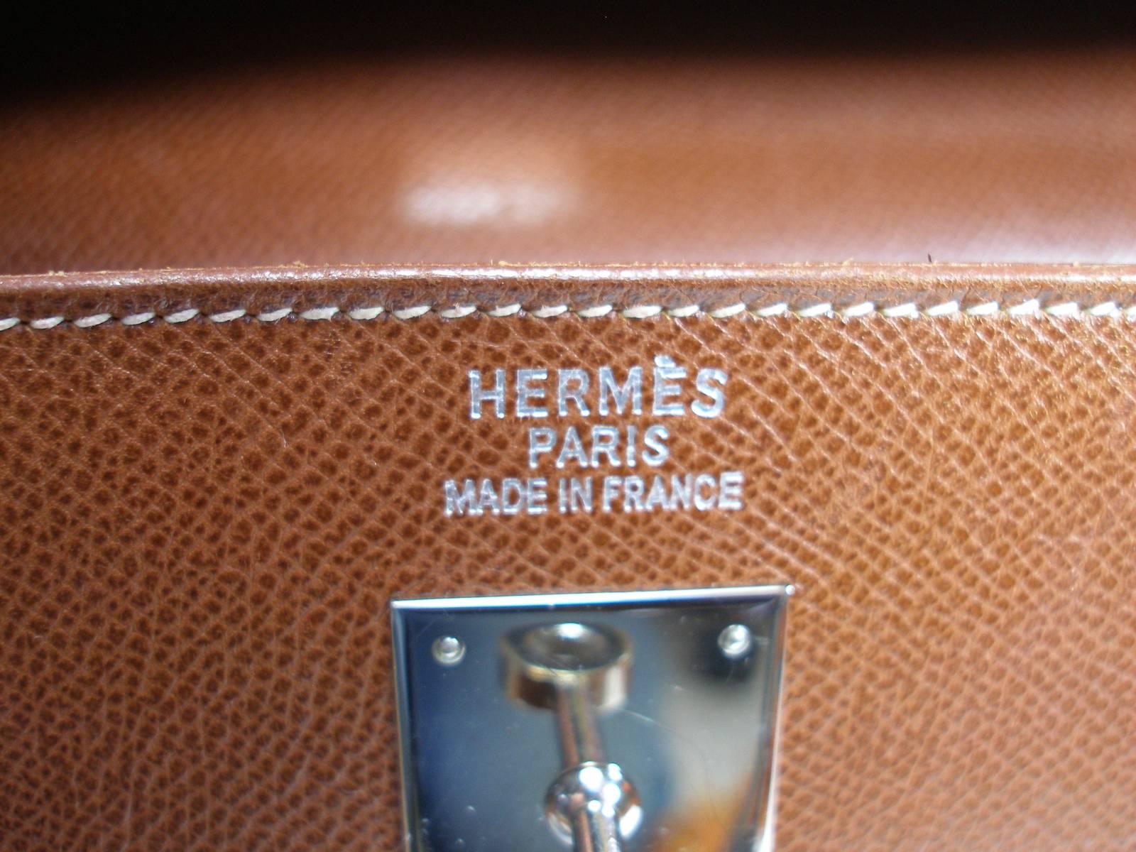 Hermès kelly Bag 2 / 35 cm Sellier Leather Grainé Brown 2003 / Good Condition  7