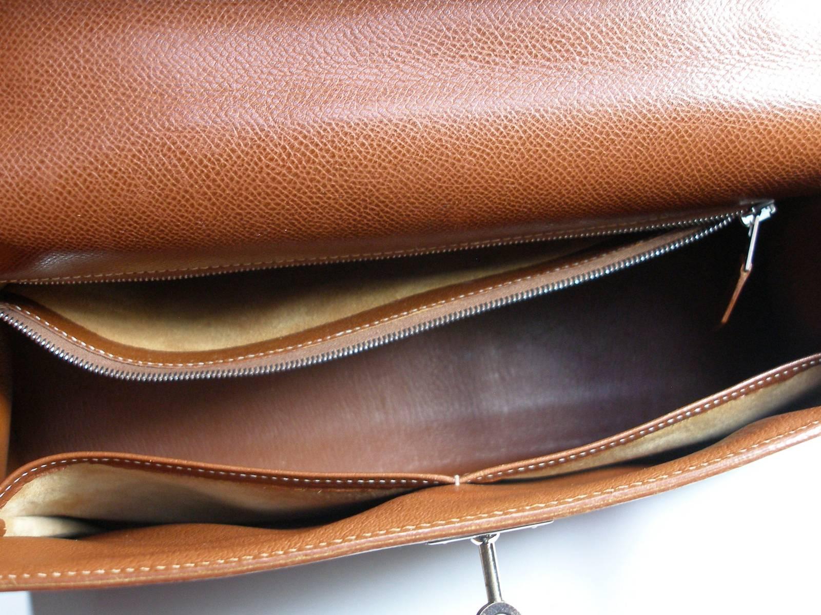 Hermès kelly Bag 2 / 35 cm Sellier Leather Grainé Brown 2003 / Good Condition  8