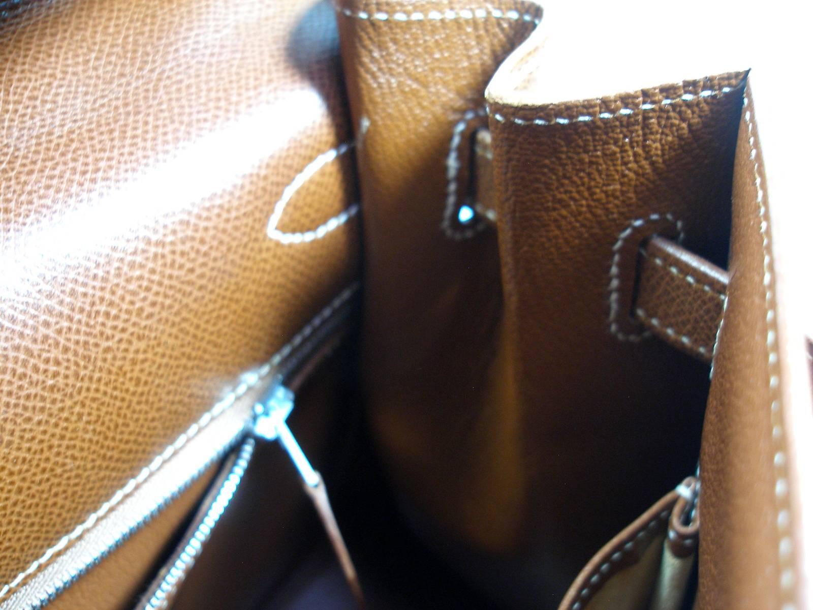 Hermès kelly Bag 2 / 35 cm Sellier Leather Grainé Brown 2003 / Good Condition  9