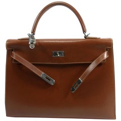 Hermès kelly Bag 2 / 35 cm Sellier Leather Grainé Brown 2003 / Good Condition