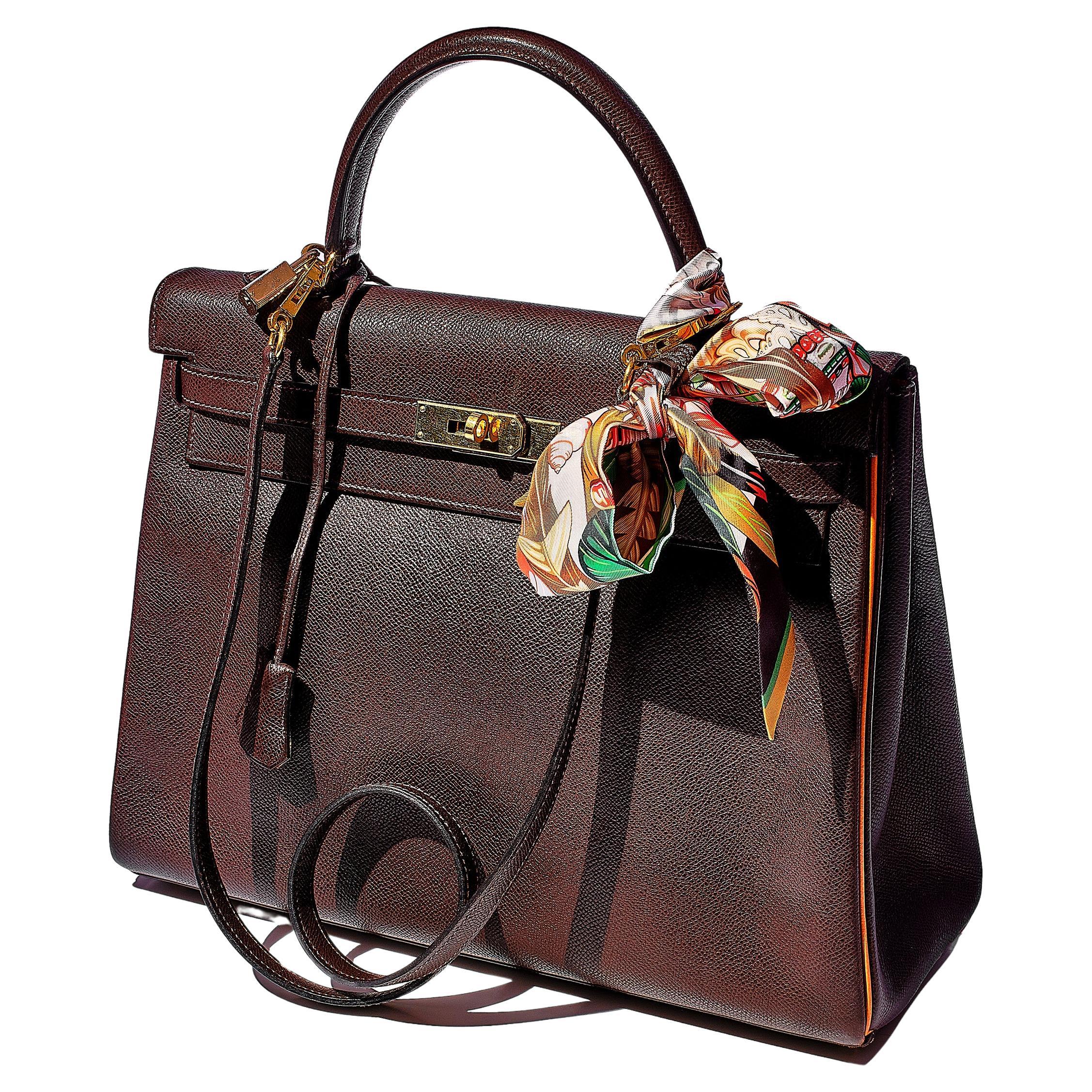 HERMÉS KELLY BAG, 2 way, 35 cm, Epson leather, H in squer, Kollektion 2004 For Sale