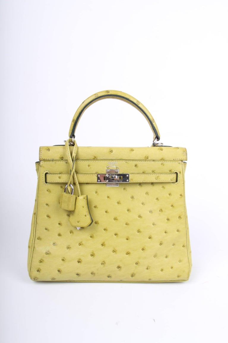 Hermes lime green 25 Ostrich Leather Kelly Bag at 1stDibs hermes lime kelly, lime green birkin