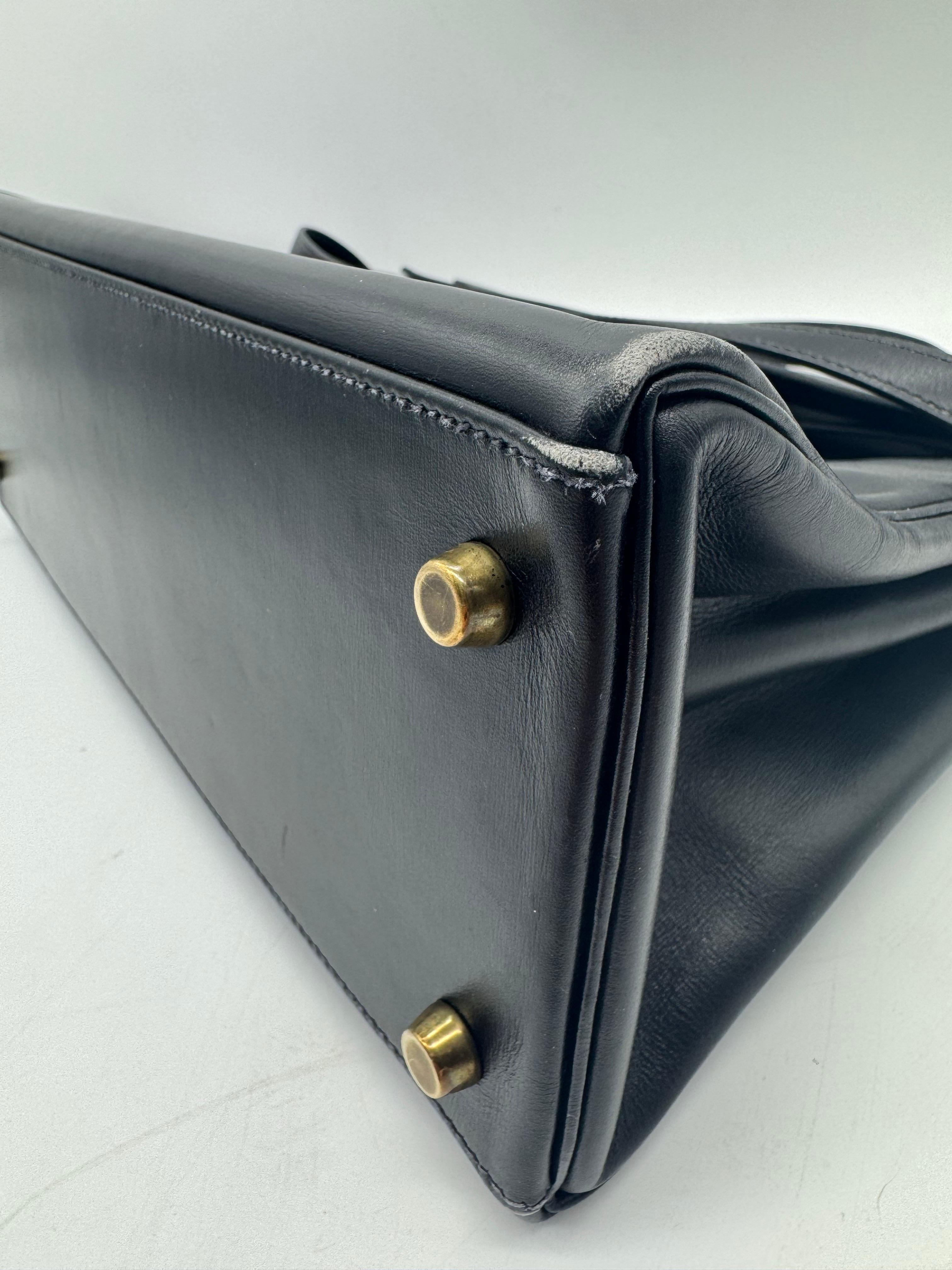 Hermes Kelly Bag 32 Box Kalbsleder  Schulterhandtasche im Angebot 15