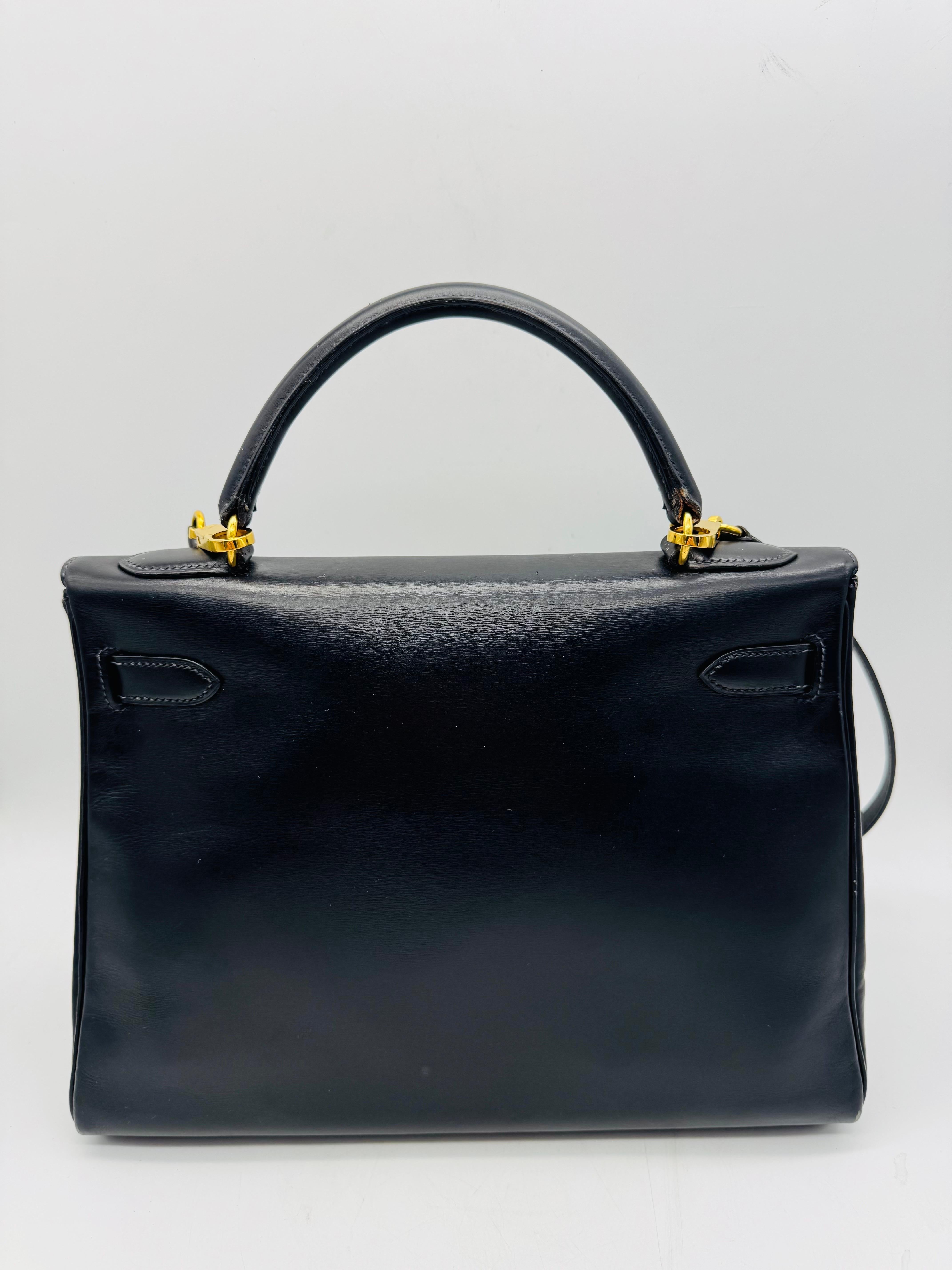 Hermes Kelly Bag 32 Box Kalbsleder  Schulterhandtasche im Angebot 4