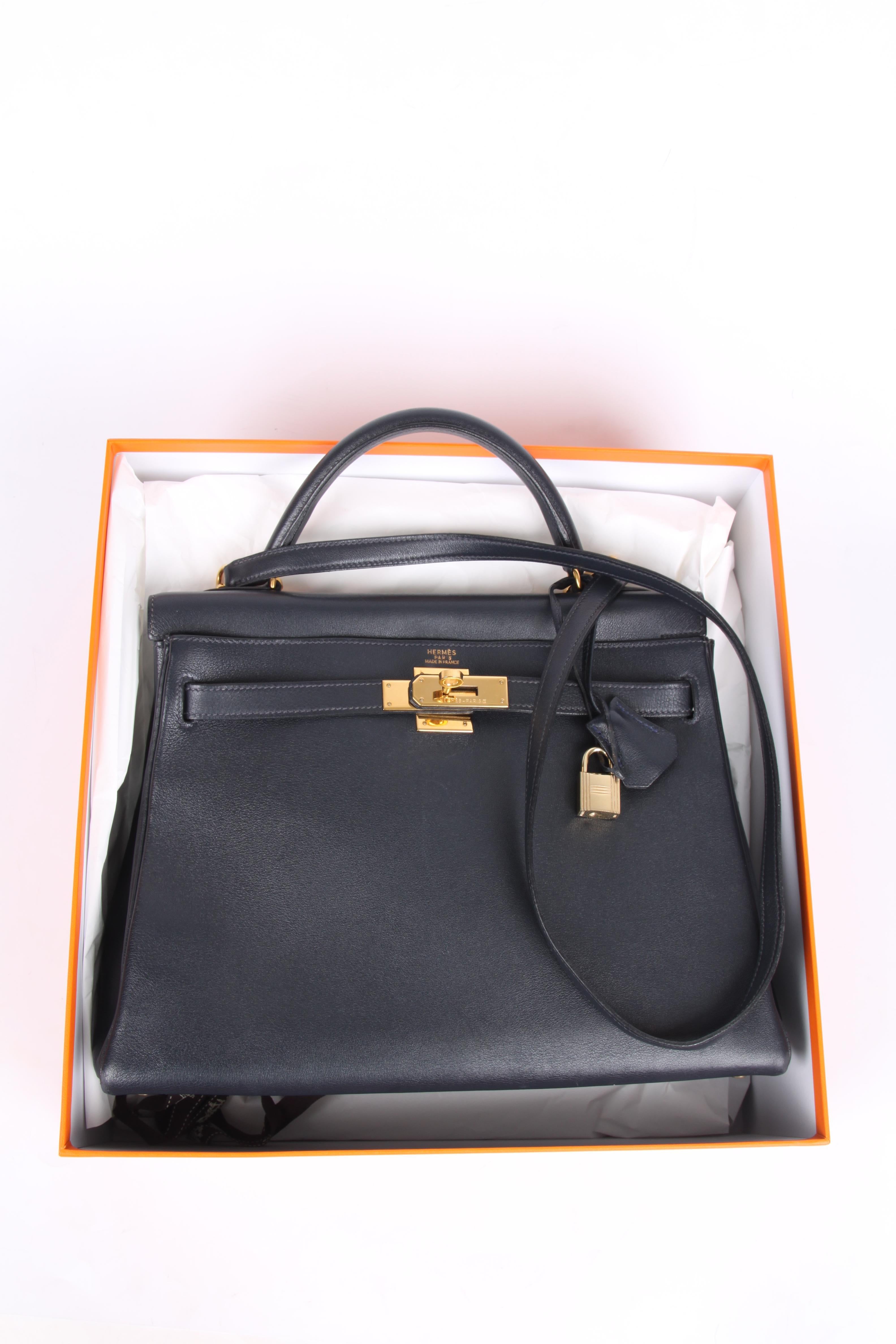 Hermès Kelly Bag 32 Swift Leather - dark blue 7