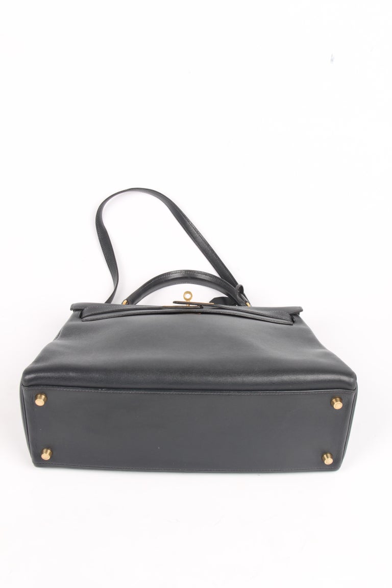 Hermès Kelly Bag 32 Swift Leather - dark blue For Sale at 1stdibs