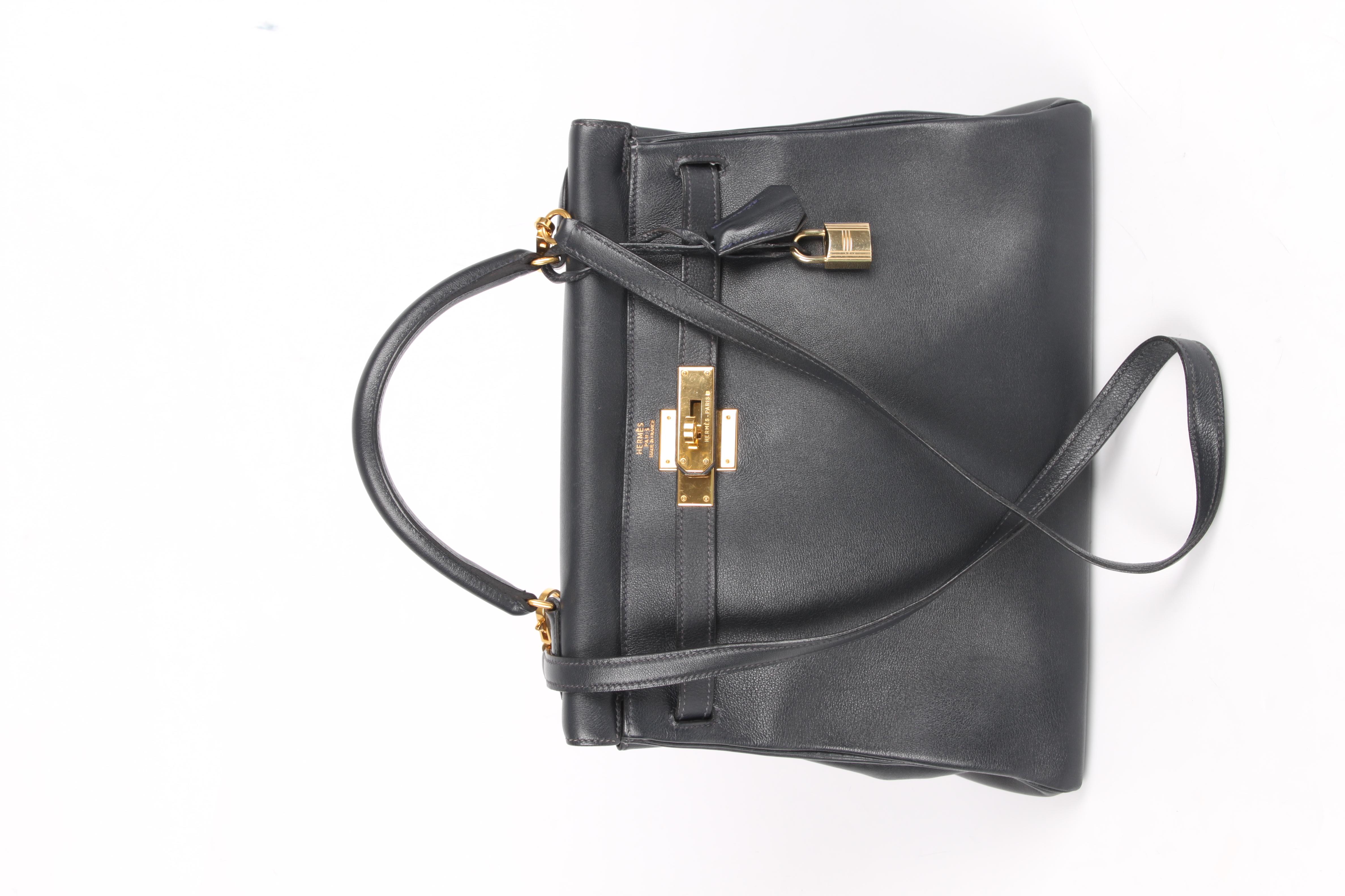 Hermès Kelly Bag 32 Swift Leather - dark blue 4