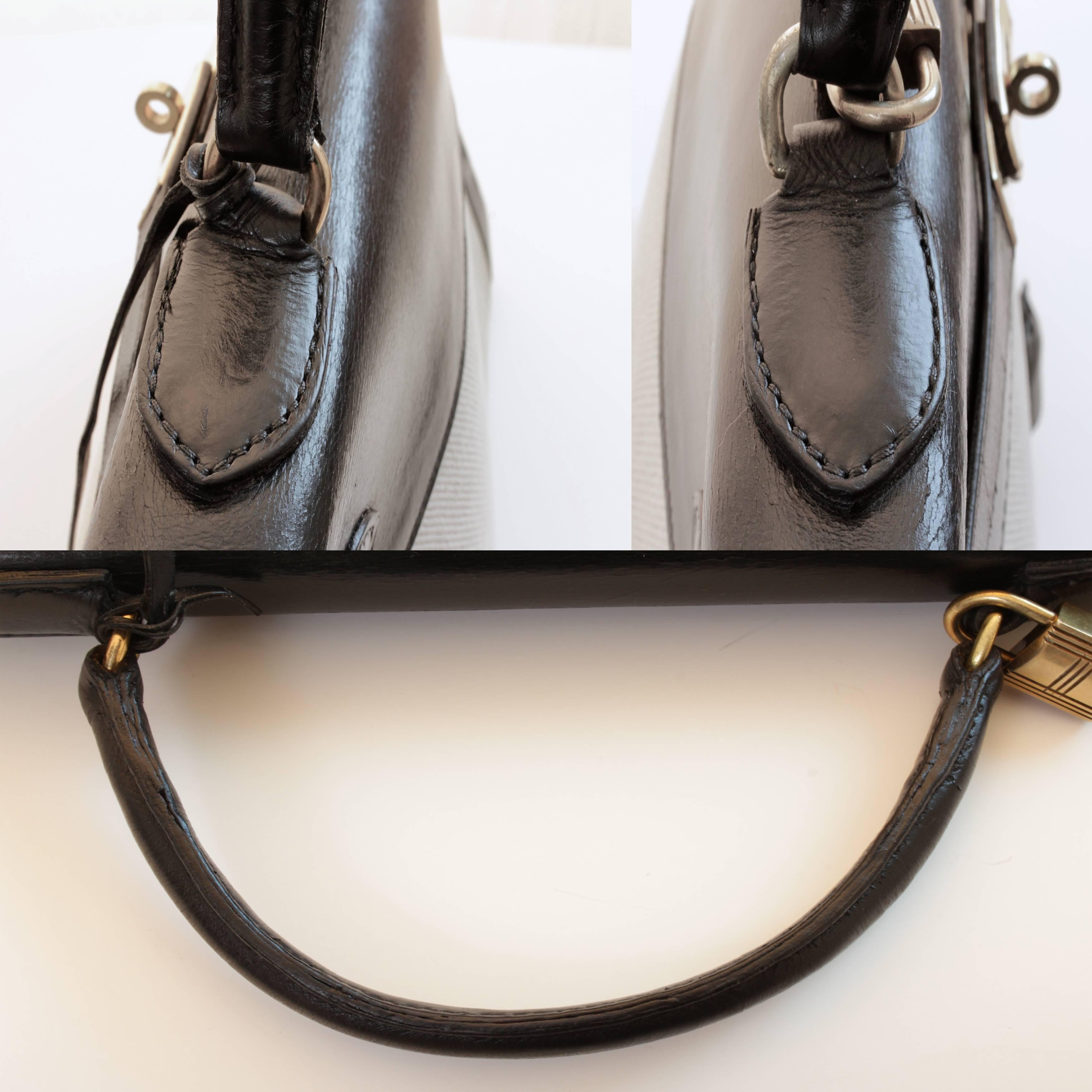 Hermès Kelly Sac 32cm toile avec garniture en cuir noir Gulliver Classic Vintage 3