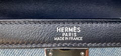 Hermès Kelly Bag Denim Jean Toile and Blue Leather Phw 32 cm RARE