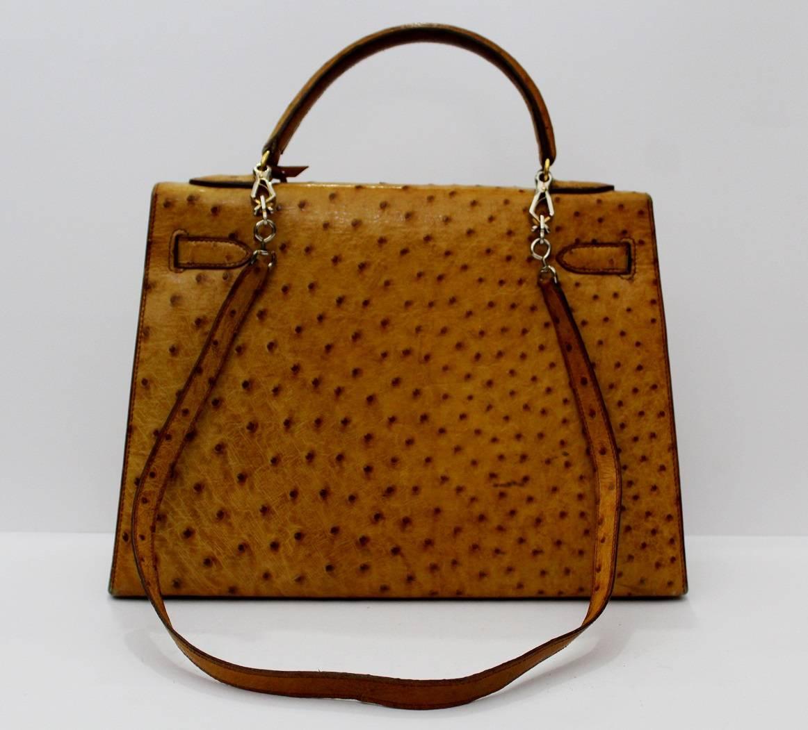 Hermes Kelly Bag Ostrich Leather 32cm 3