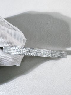 Hermès Kelly Baguette Bangle Bracelet 18k White Gold 3.15ct Diamond Pavé SH Size