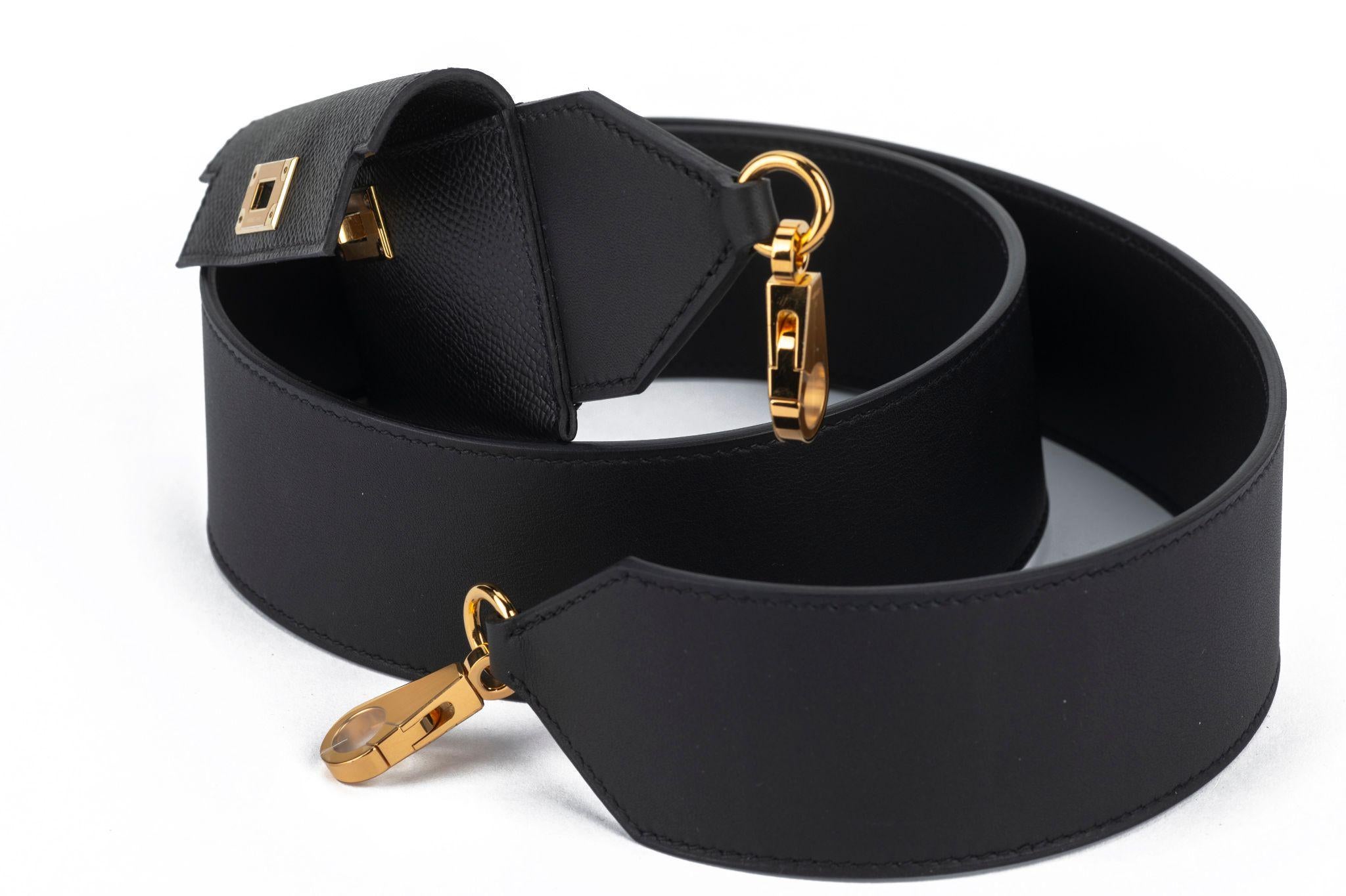 Hermès Kelly Bandouliere Noir Epsom NIB Unisexe en vente