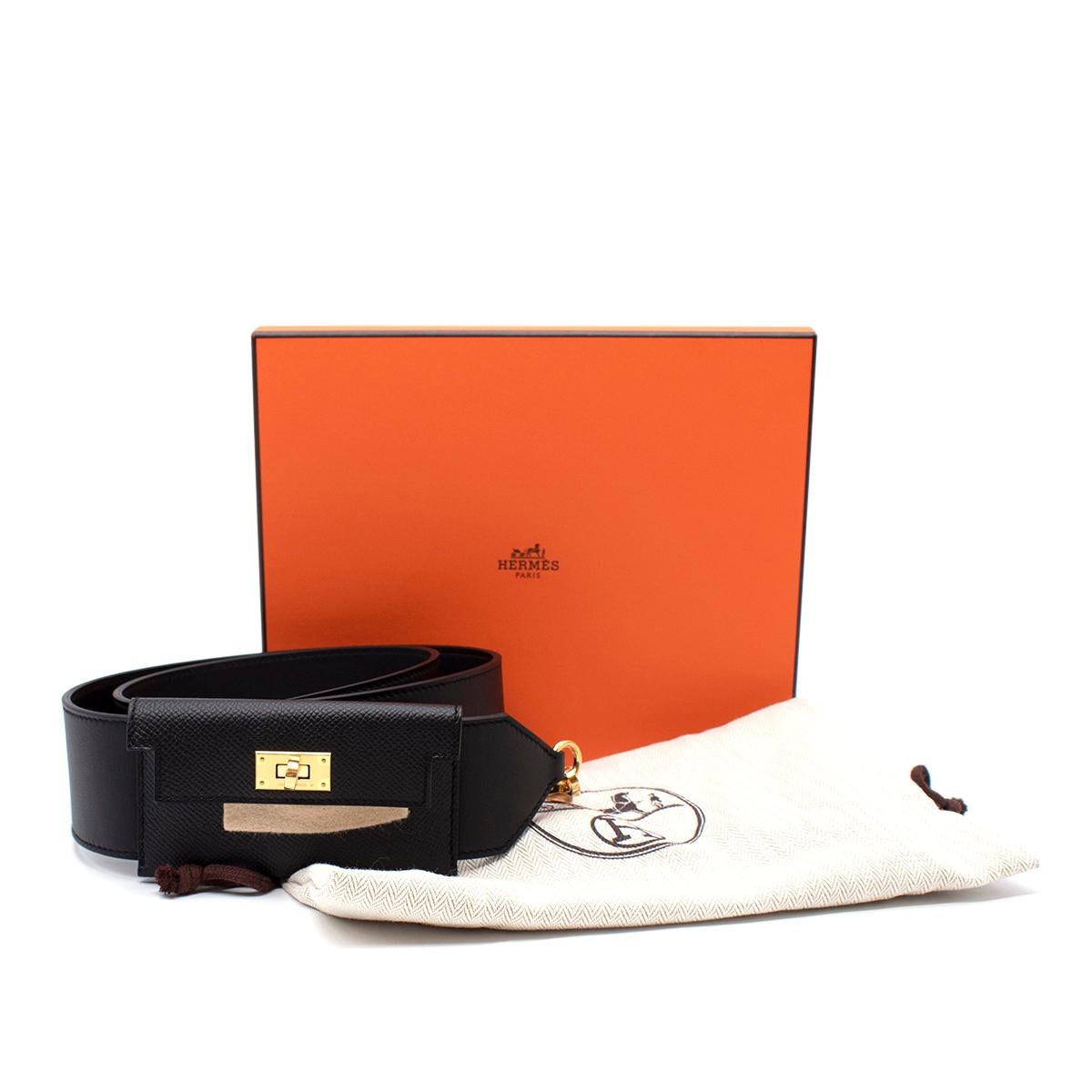 Hermes Kelly Black Leather Pocket Strap - Colour Sold Out/Rare - Us size 6 For Sale 5