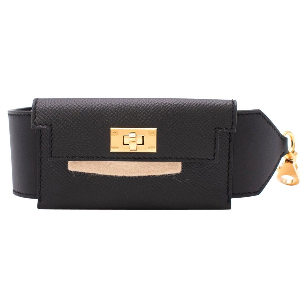 Hermes Kelly Black Leather Pocket Strap - Colour Sold Out/Rare - Us size 6 For Sale