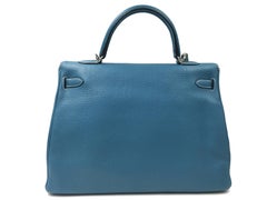 Hermès Kelly Blue Jean 32cm Azur Togo Leather Shoulder Bag