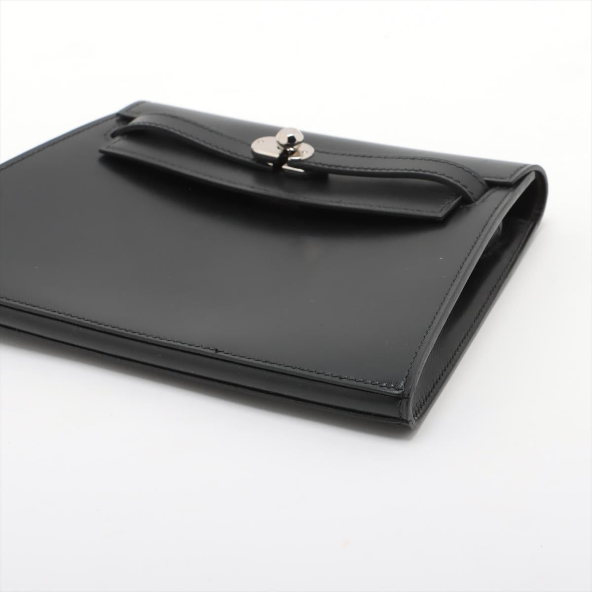 Women's Hermès Kelly Box Calf Clutch Bag Black For Sale