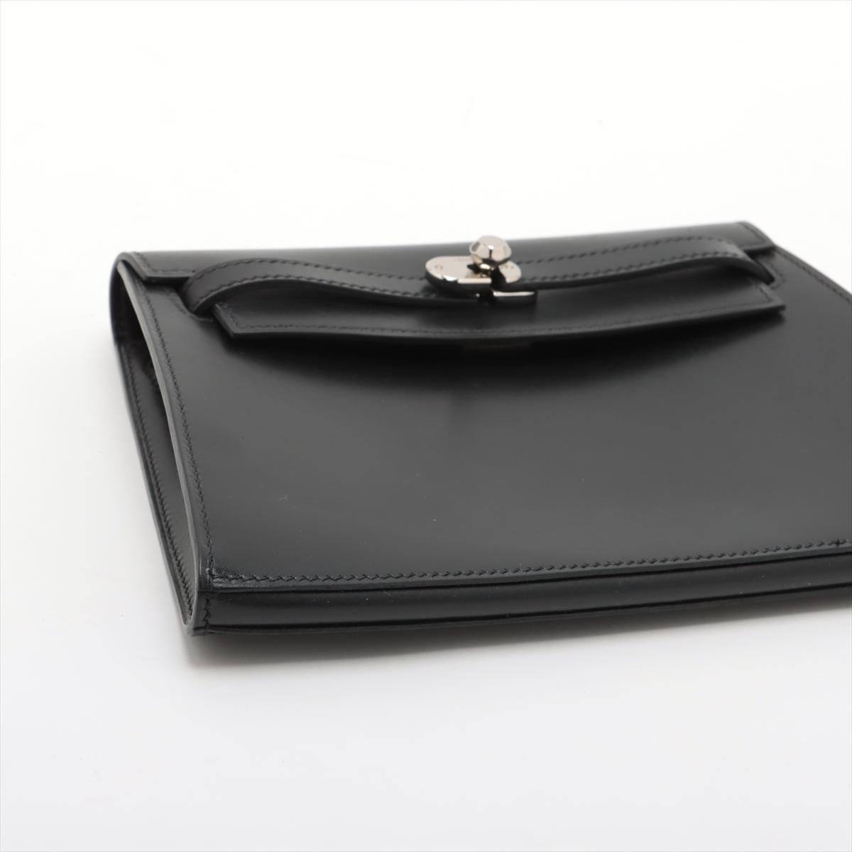 Hermès Kelly Box Calf Clutch Bag Black For Sale 1